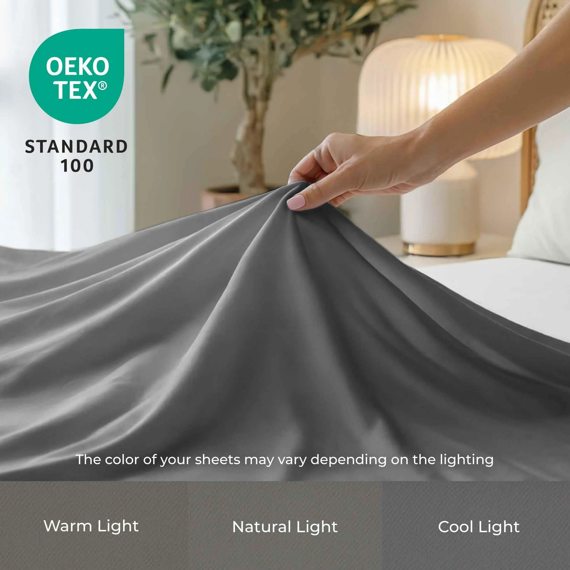 Dreamzie Prześcieradło dla 2 osób - 230x270 Antracyt - Ultramiękka, Szczotkowane, z Microfibra, do Łóżka Dwuosobowego 140x200/150x200 - Certyfikat Oeko-Tex
