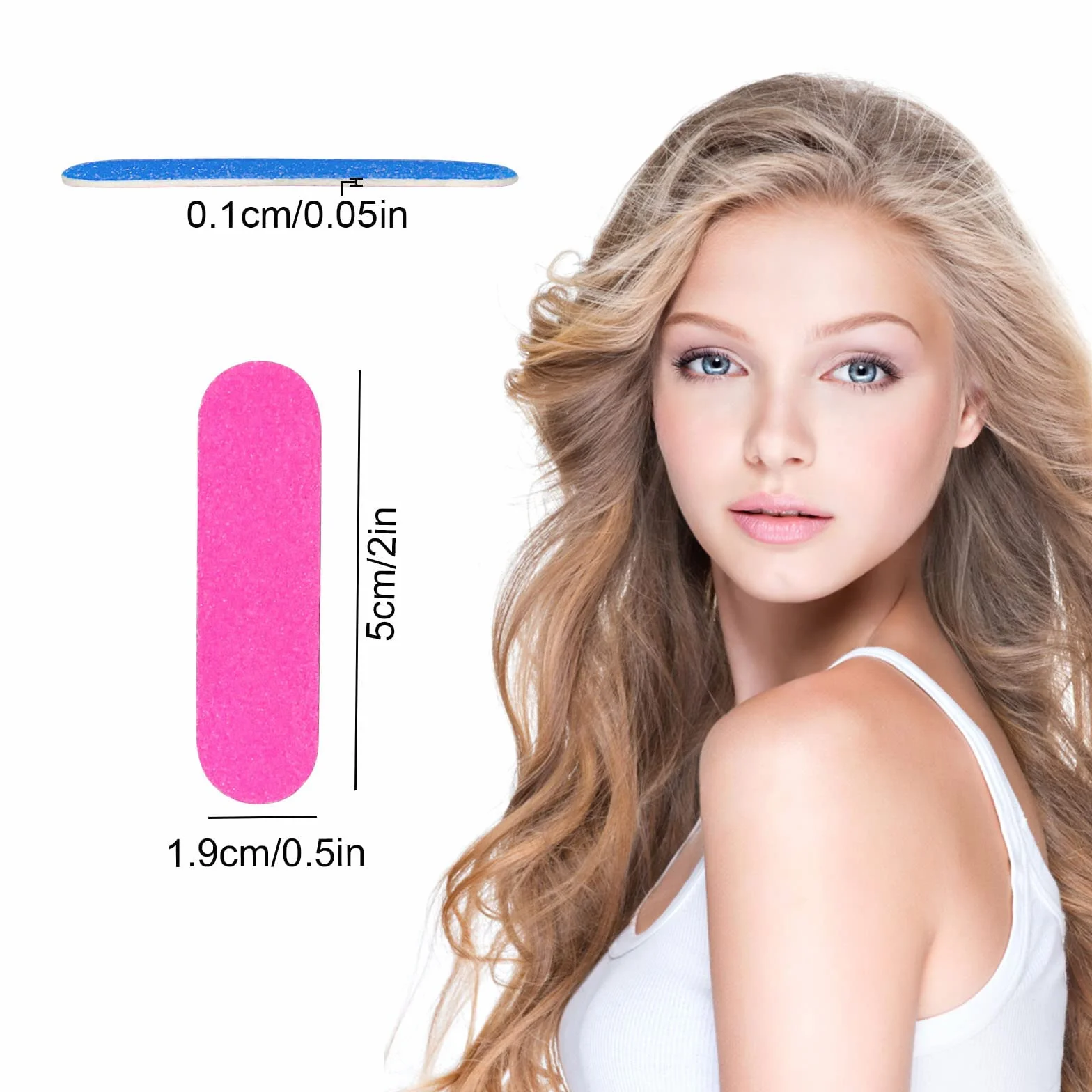 100 mini pilników do paznokci 180/240 Grit dwustronne jednorazowe pilniki do manicure, salonu i domu