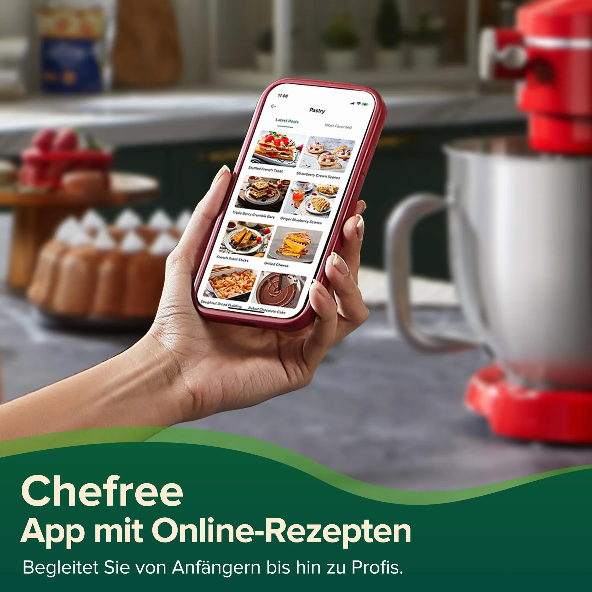 Chefree Robot Kuchenny 1800W 7L 10 Biegów M500 Czerwony