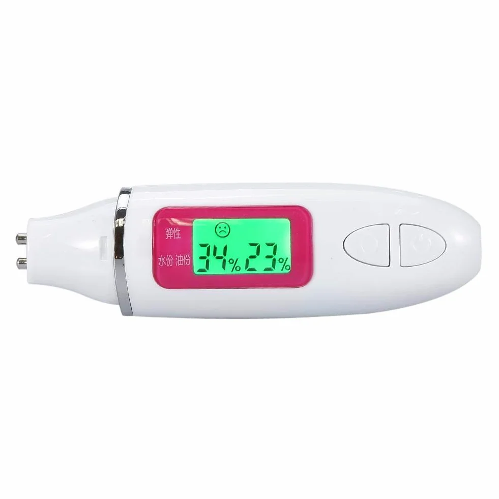 Tester wilgotności skóry, analizator skóry, biały, cyfrowy wyświetlacz LCD, Precision Skin SensorTester, pomiar wilgotności twarzy i wody