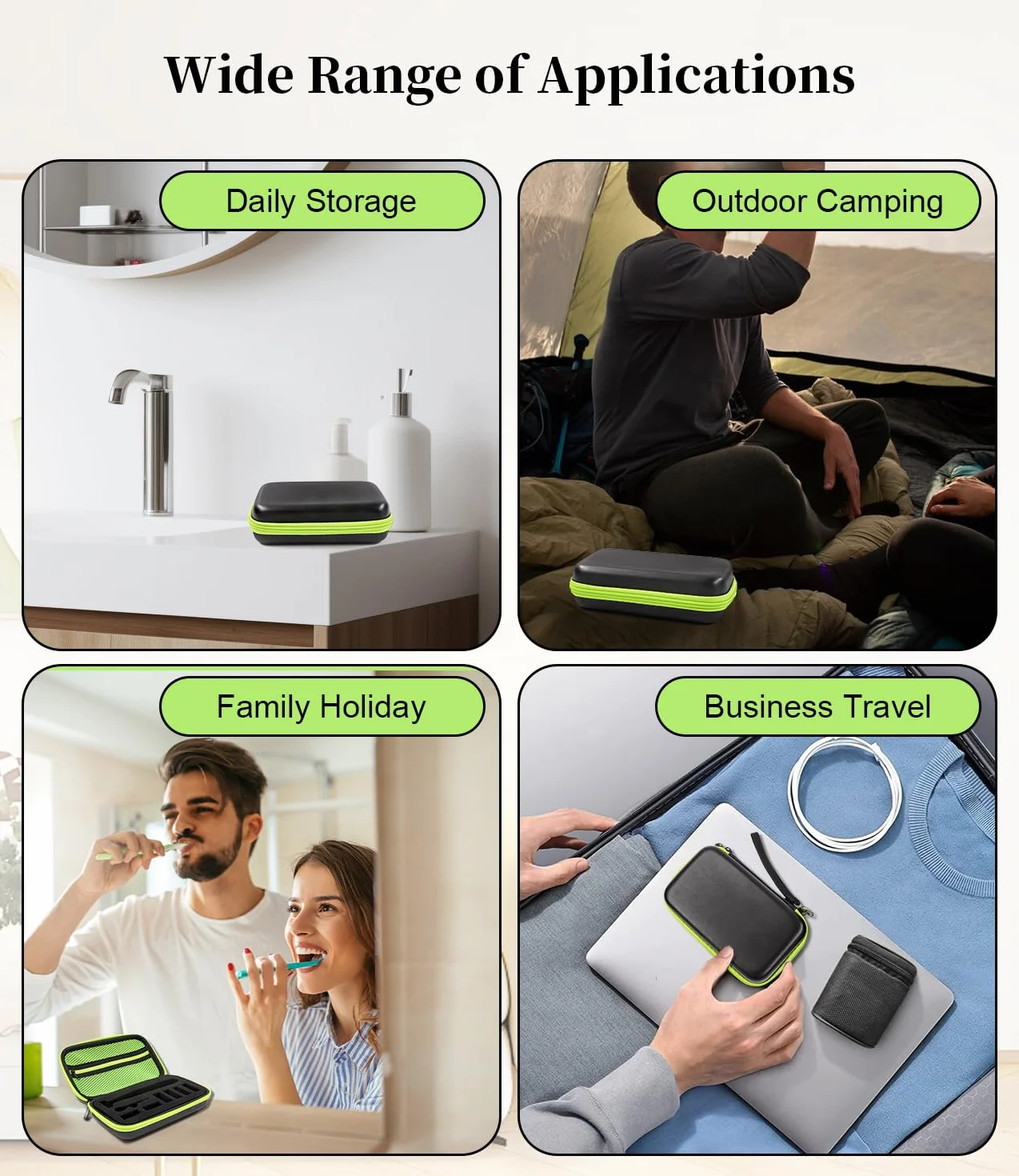 Przechowywanie Brzytwy Etui na Brzytwę Twarda Osłona Podróżna do Philips OneBlade QP2530/30, QP2630/30, QP2520/30, QP2520/65 Pokrowiec Ochronny z Sieloną Szczotką