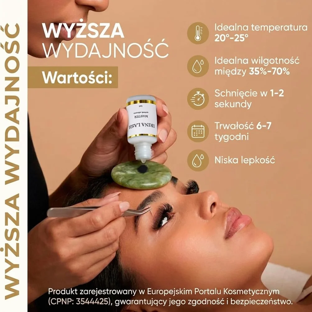 Klej do rzęs Master Volume, atest higieniczny, szybkoschnący 1 s, utrzymuje się do 7 tyg., 5 ml czarny, do przedłużania rzęs - Irina Lash