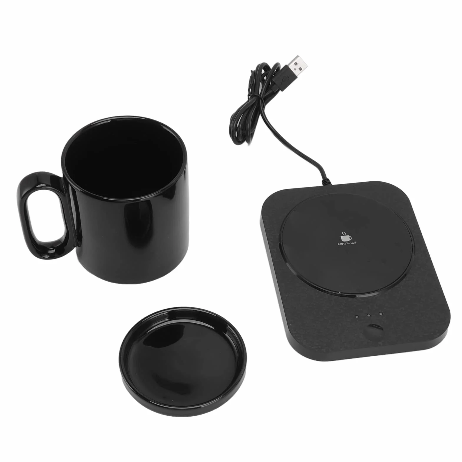 Podgrzewacz do Kawy USB 15W Czarny, Kontrola Temperatury, Automatyczne Wyłączenie, Wodoodporny