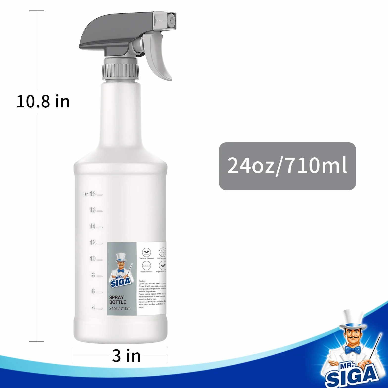 MR.SlGA Plastikowa butelka z rozpylaczem 24 uncje 3 szt.