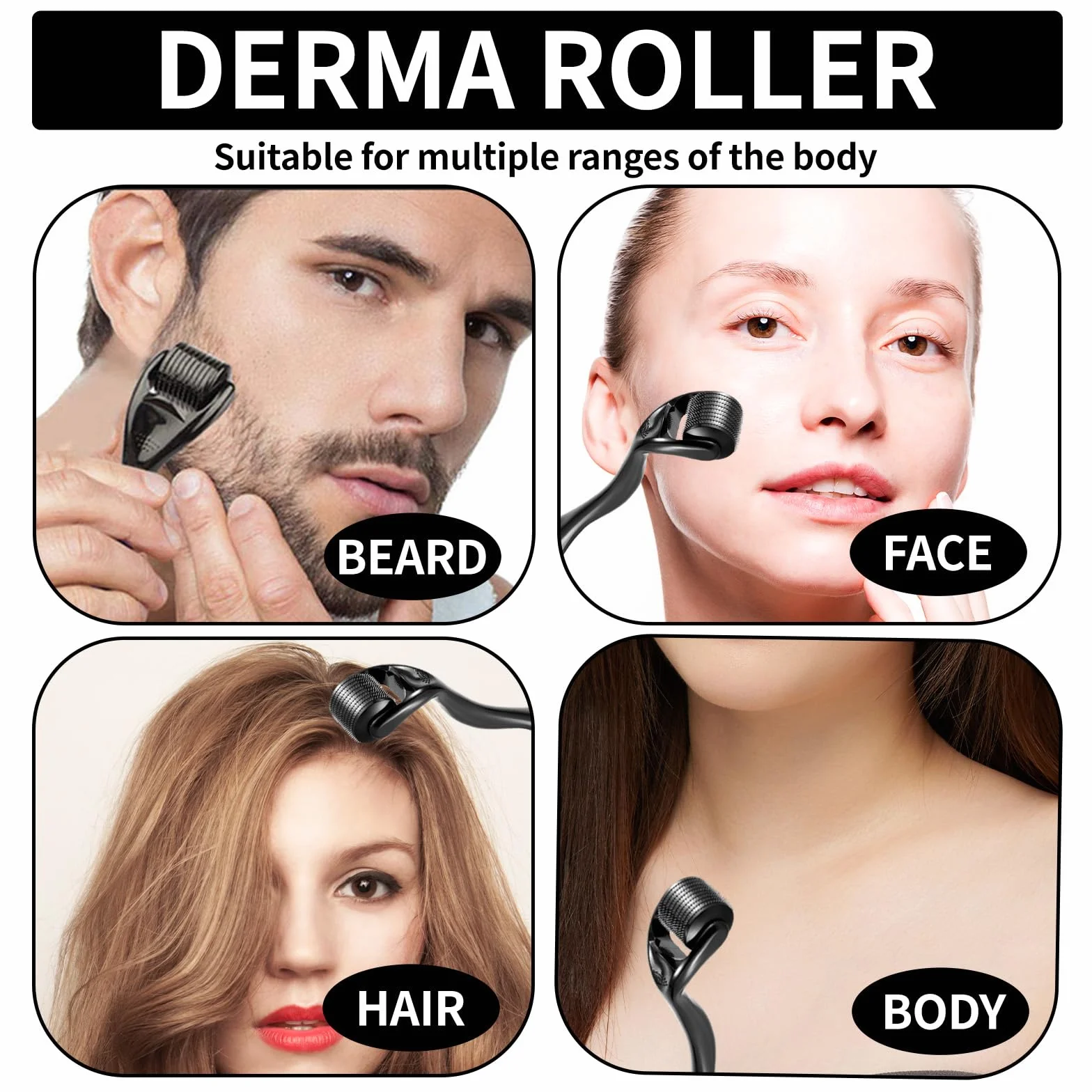 0,5 cm Mikroneedling do twarzy, Microneedling Hair z 540 końcówkami, mikroigłowa rolka do brody do twarzy, włosów, skóry, zmarszczek, wzrostu brody z mikroigłą do
