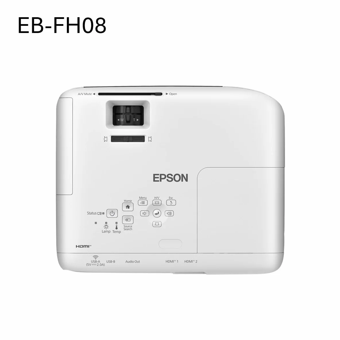 Epson EB-FH08 projektor 3LCD (3600 lumenów) 337 cali, przekątna ekranu ok. 8,56 m, 2 HDMI, 1920 x 1080p FullHD, funkcja dzielonego ekranu