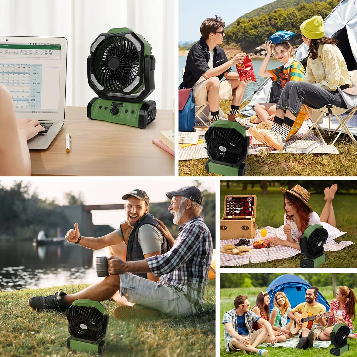ELZO 20000mAh Wentylator kempingowy LED z pilotem, obrót 270°, USB