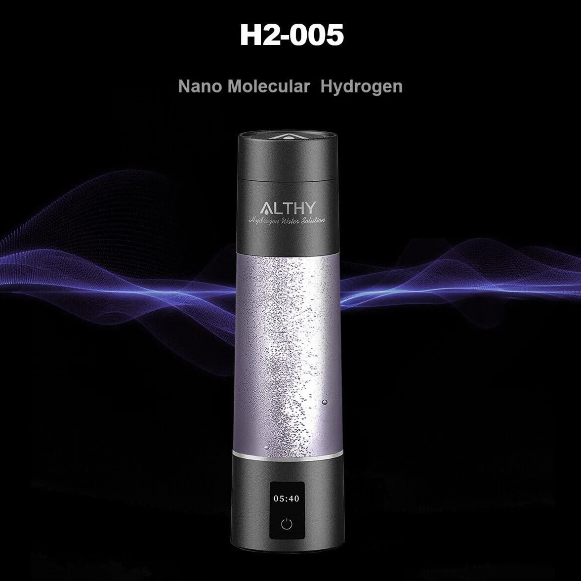 Butelka na wodę ALTHY Performance z technologią nano wodoru, generator wody wodorowej, przenośny