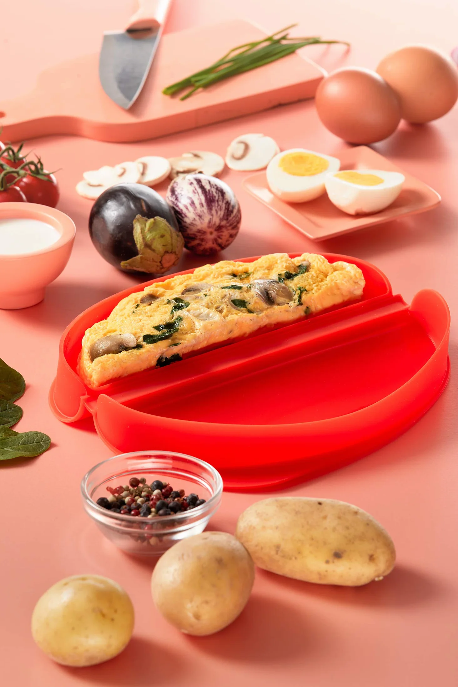 Lékué garnek do omletów 0,25 l czerwony