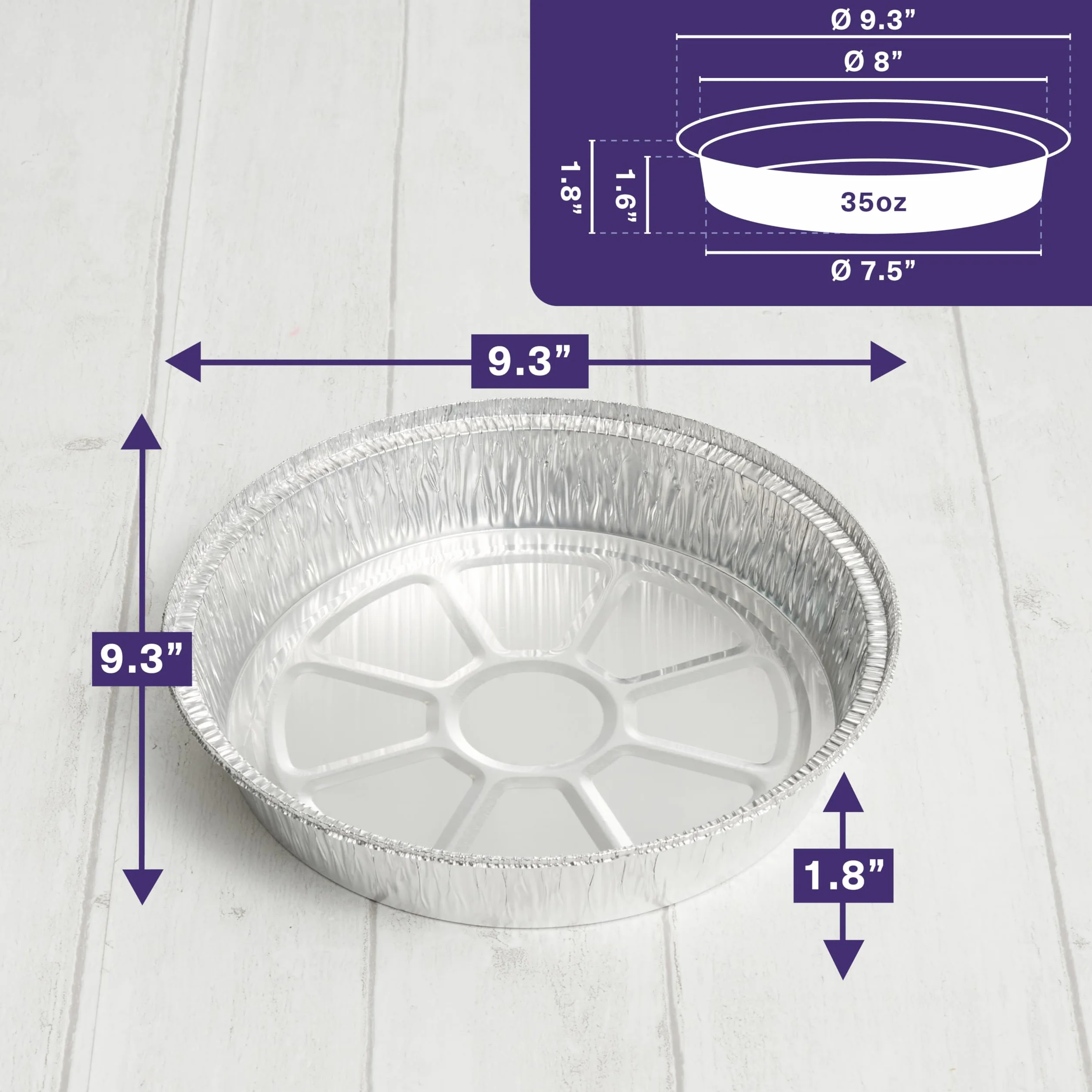 MATANA 40 okrągłych tacek do pieczenia z folii aluminiowej 23 cm 1000 ml