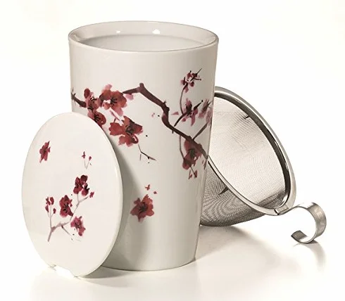 Filiżanka do herbaty ziołowej kwiat wiśni, porcelana, filiżanka do herbaty, 0,35 litra
