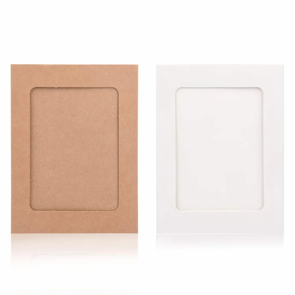 Ramki na zdjęcia kraft 50 sztuk biała brązowa DIY zestaw