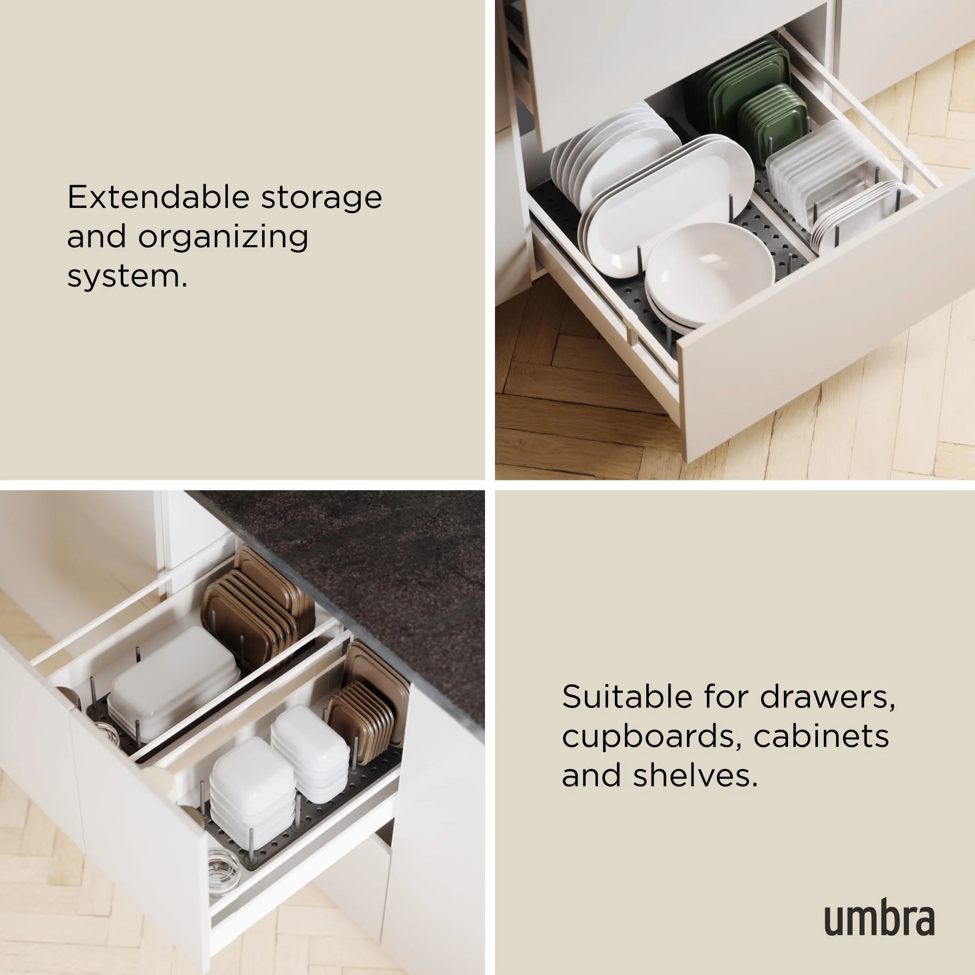Umbra Peggy Organizer do Szuflad, Grafitowy, 2