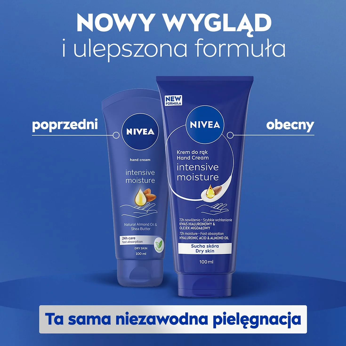 NIVEA Intensywne Nawilżenie Krem do rąk z olejkiem migdałowym i masłem shea 100 ml