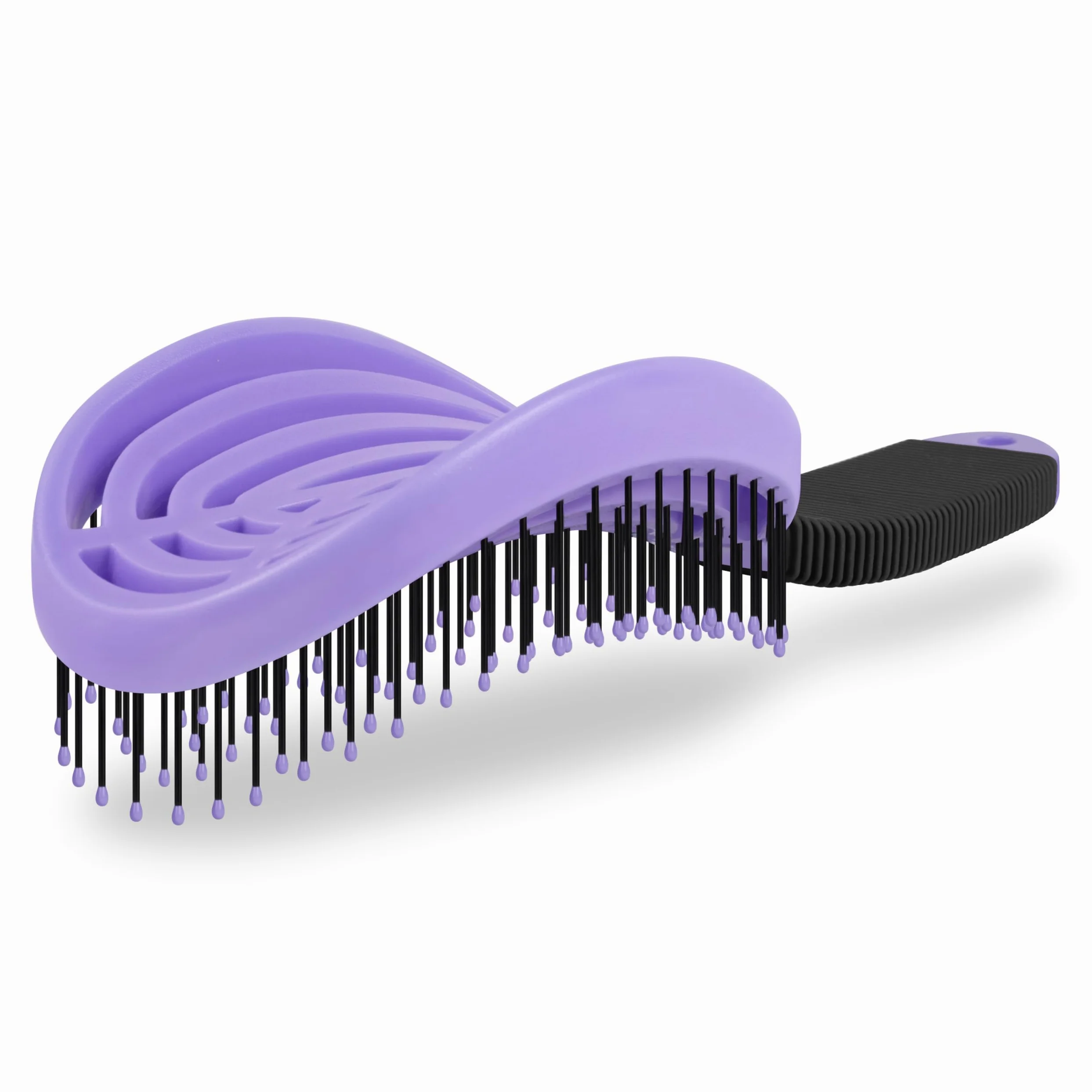 NuWay 4HAIR Opatentowana w USA podwójna zakrzywiona szczotka do rozczesywania DoubleC nadaje się do suszenia włosów (fioletowa)