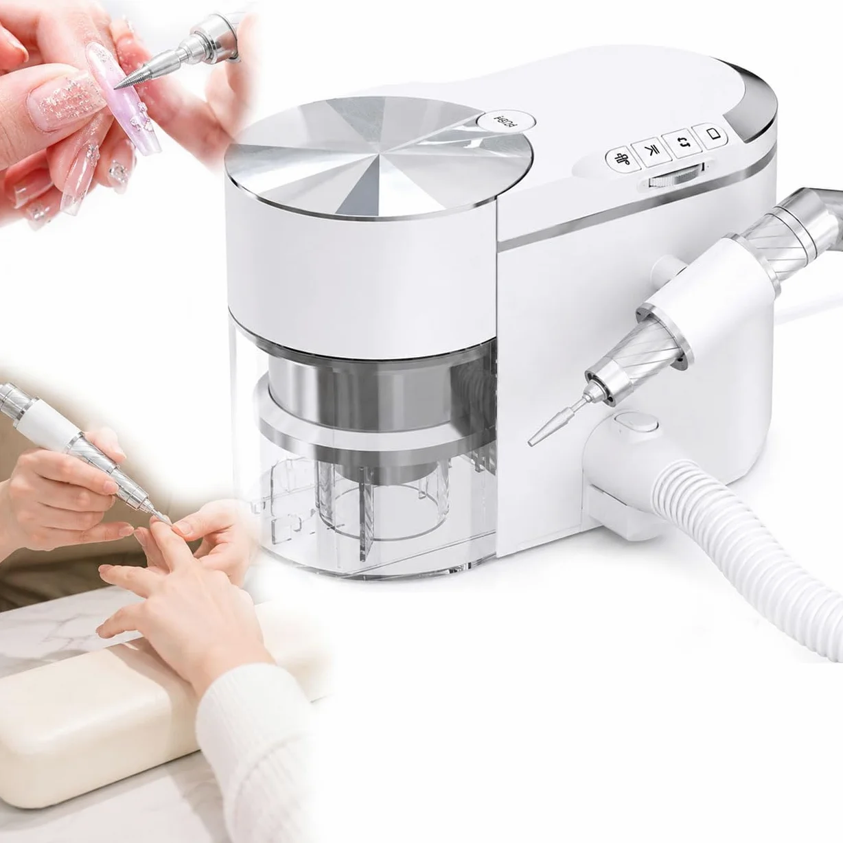 Elektryczny Zestaw Do Odkurzania I Wiertarki Do Paznokci,Frezarka Do Paznokci I Urządzenie Do Manicure,Bardzo Cichy Poniżej 68 Db,Wąż Przedłużający,Do Salonów Jubilerskich