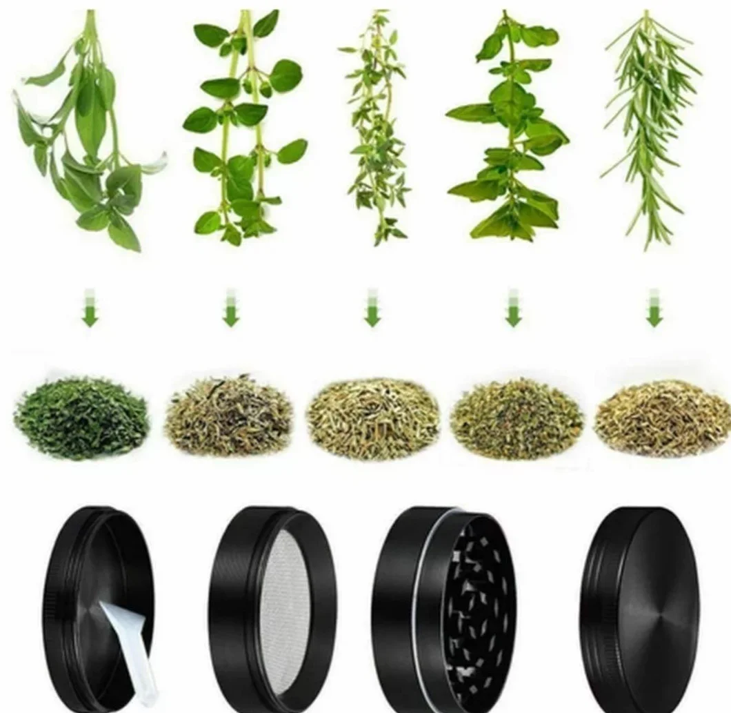 High Mc Fly Pocketgrinder Maxi Ø 40 mm, 4-warstwowy, młynek do tytoniu, młynek do przypraw i młynek do ziół ze szczotką do czyszczenia (czarna)