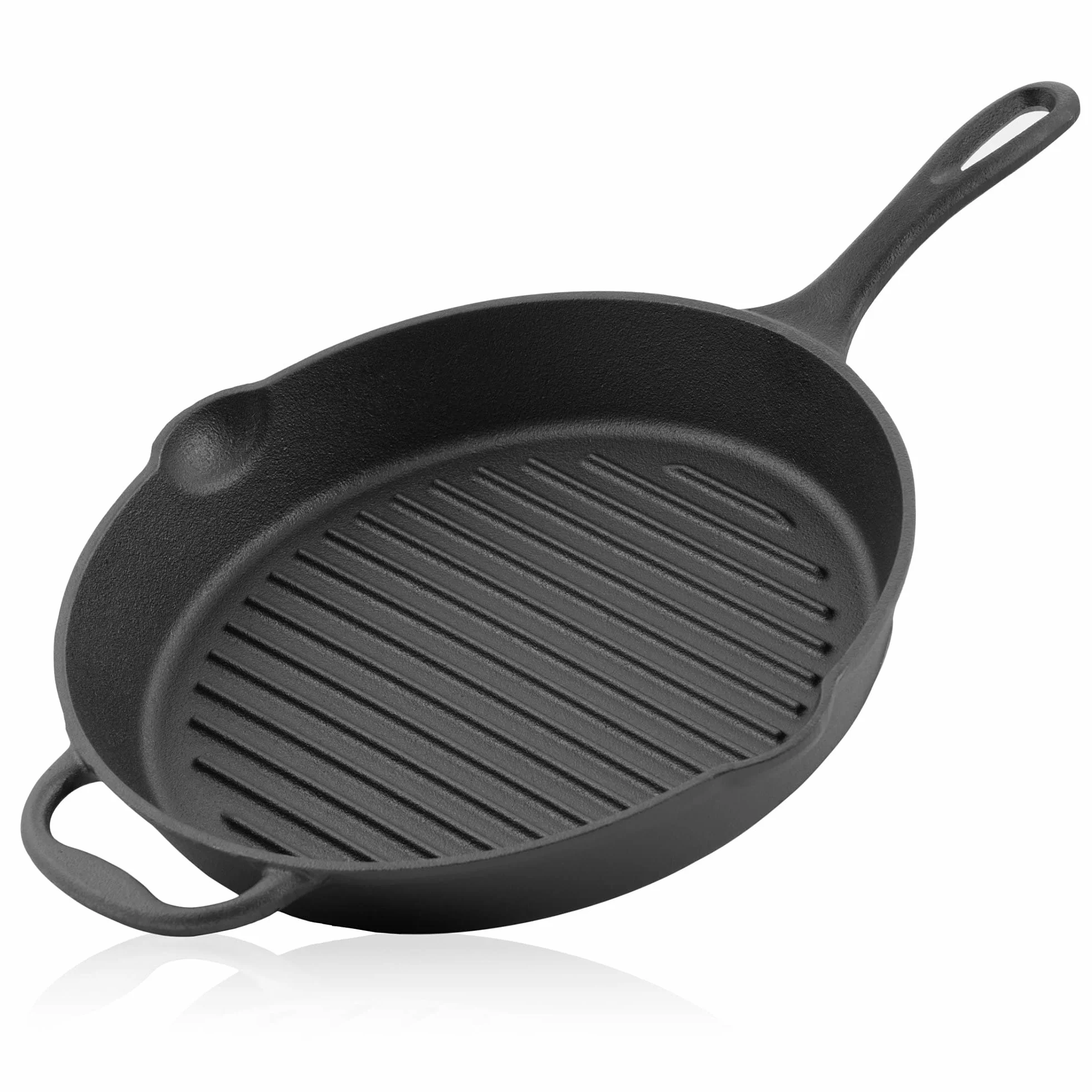 BBQ-Toro Żeliwna patelnia grillowa 29 cm z uchwytem