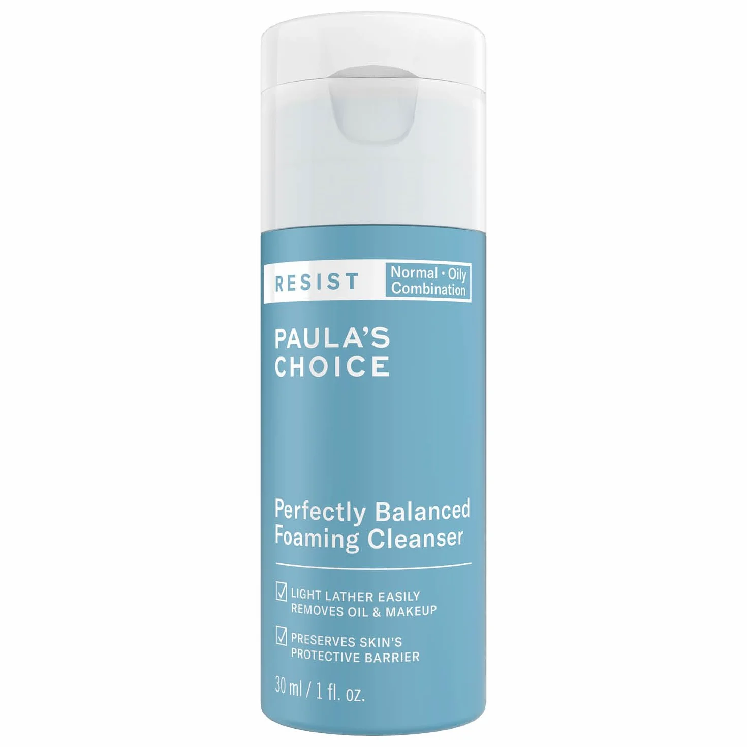 Paula's Choice RESIST Anti-Age Ansiktsrengöring - Skummande Ansiktstvättdie Varsamt Bort Makeup & Återfuktar - med Bisabolol & Hyalursyra - Blanded & Fet Hud - 30 ml