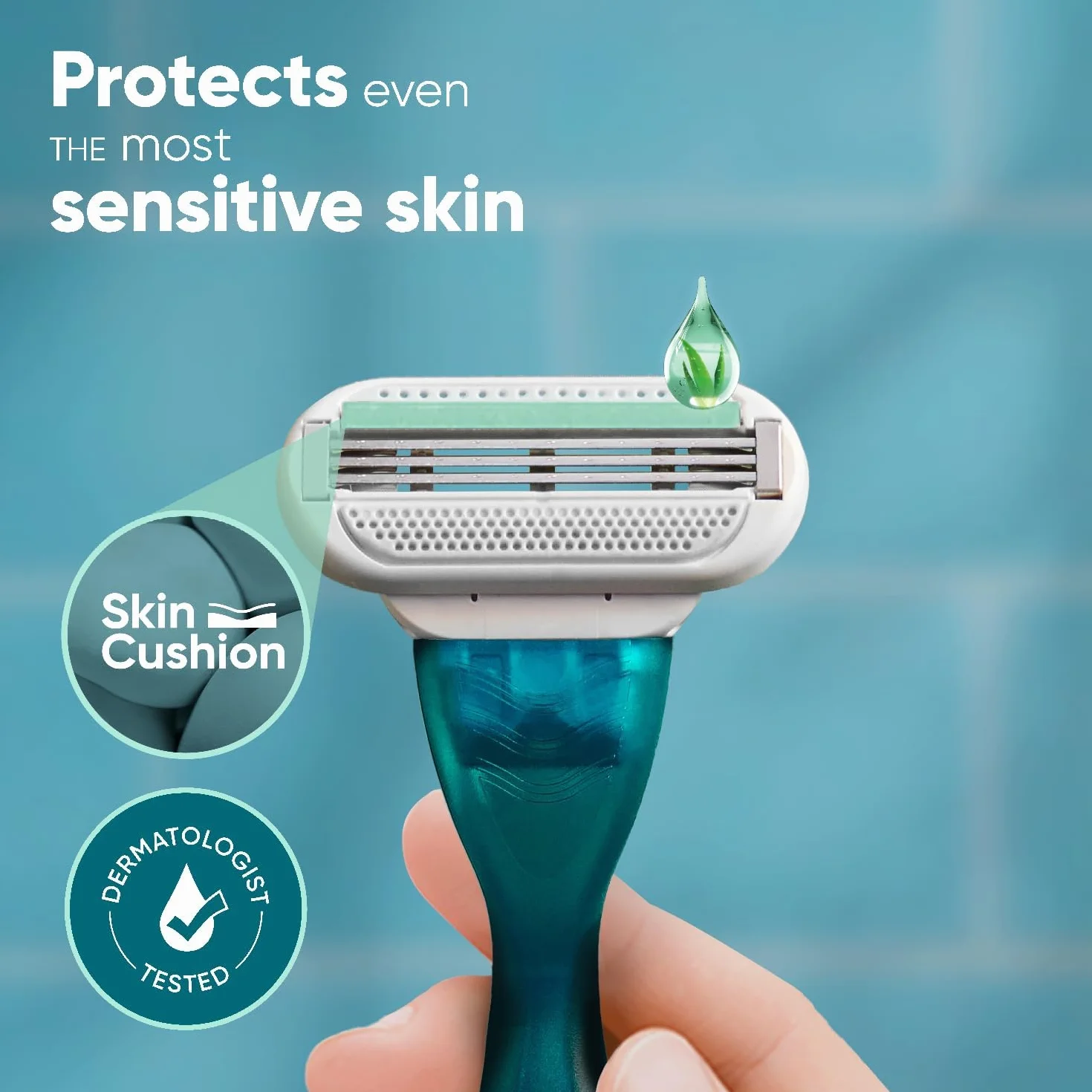 Gillette Venus Smooth damskie ostrza do golenia z uchwytem wielokrotnego użytku, 4 zapasowe ostrza