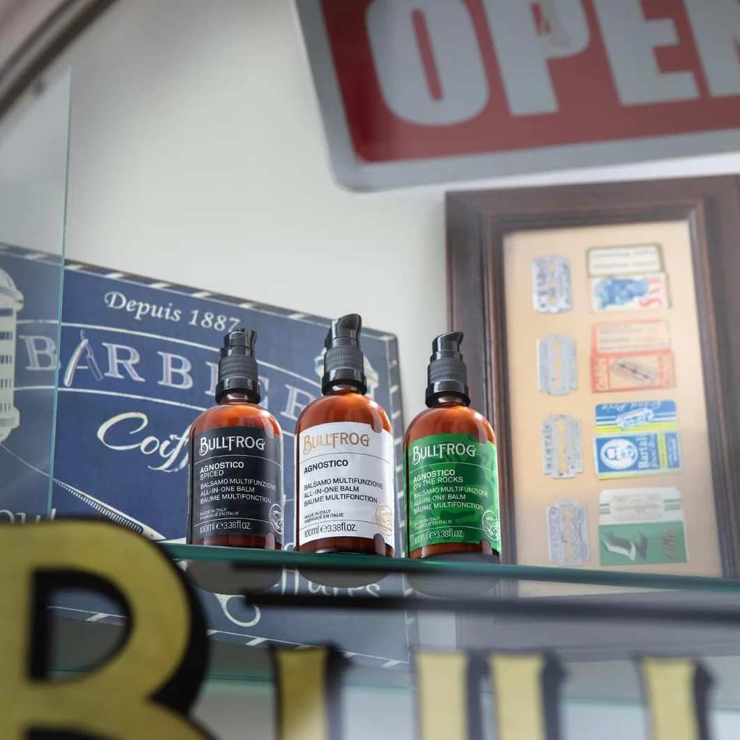 Bullfrog Wielofunkcyjna odżywka do brody Agnostyk x2 - Zapach i zmiękcza brodę - Chroni przed podrażnieniami - Zapach z nutami anyżu, skóry, tytoniu i rumu zatoki - 100 ml + 100 ml