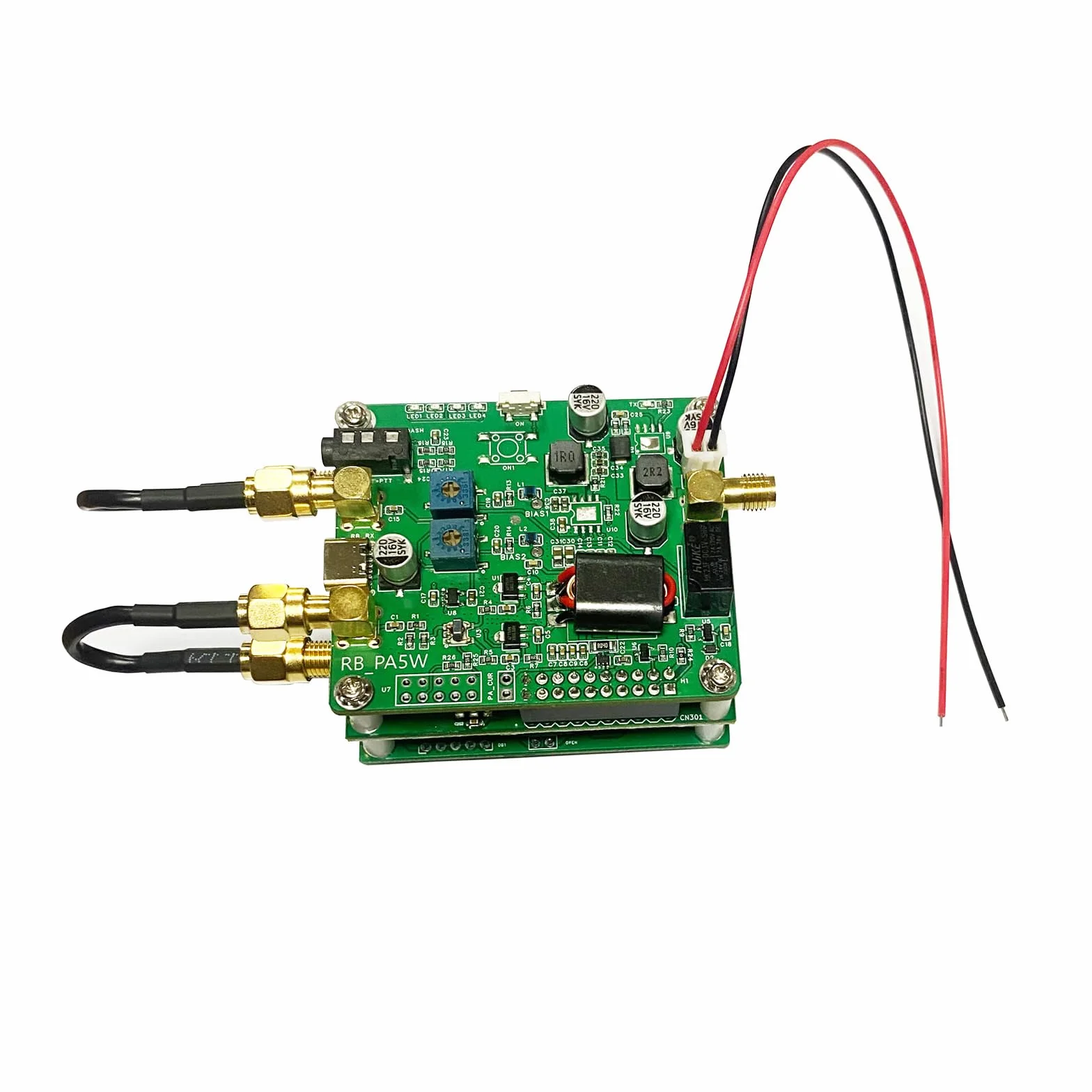 AURSINC Płyta przedwzmacniacza radiowego, dodatek do konwersji radia w małe radio QRP, wyjście 1,5 W do 3 W dla wzmacniacza mocy o wysokiej częstotliwości (10 W-100 W PA)