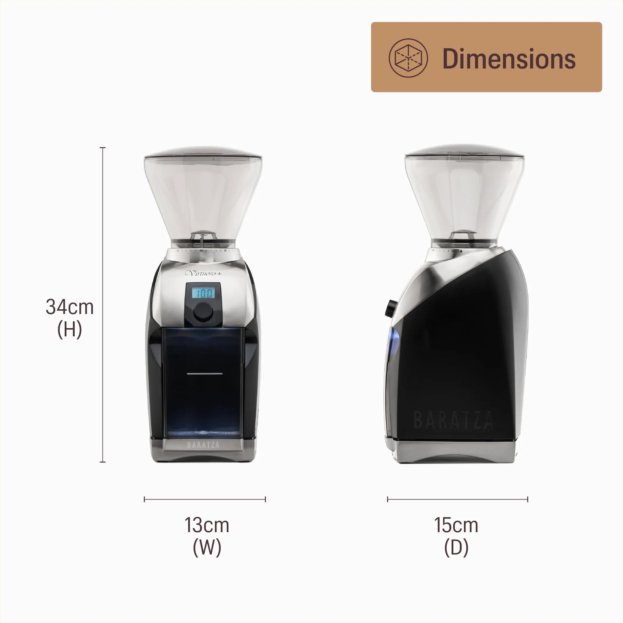Baratza Elektroniczny Młynek do Kawy Virtuoso+ Srebrny/Czarny