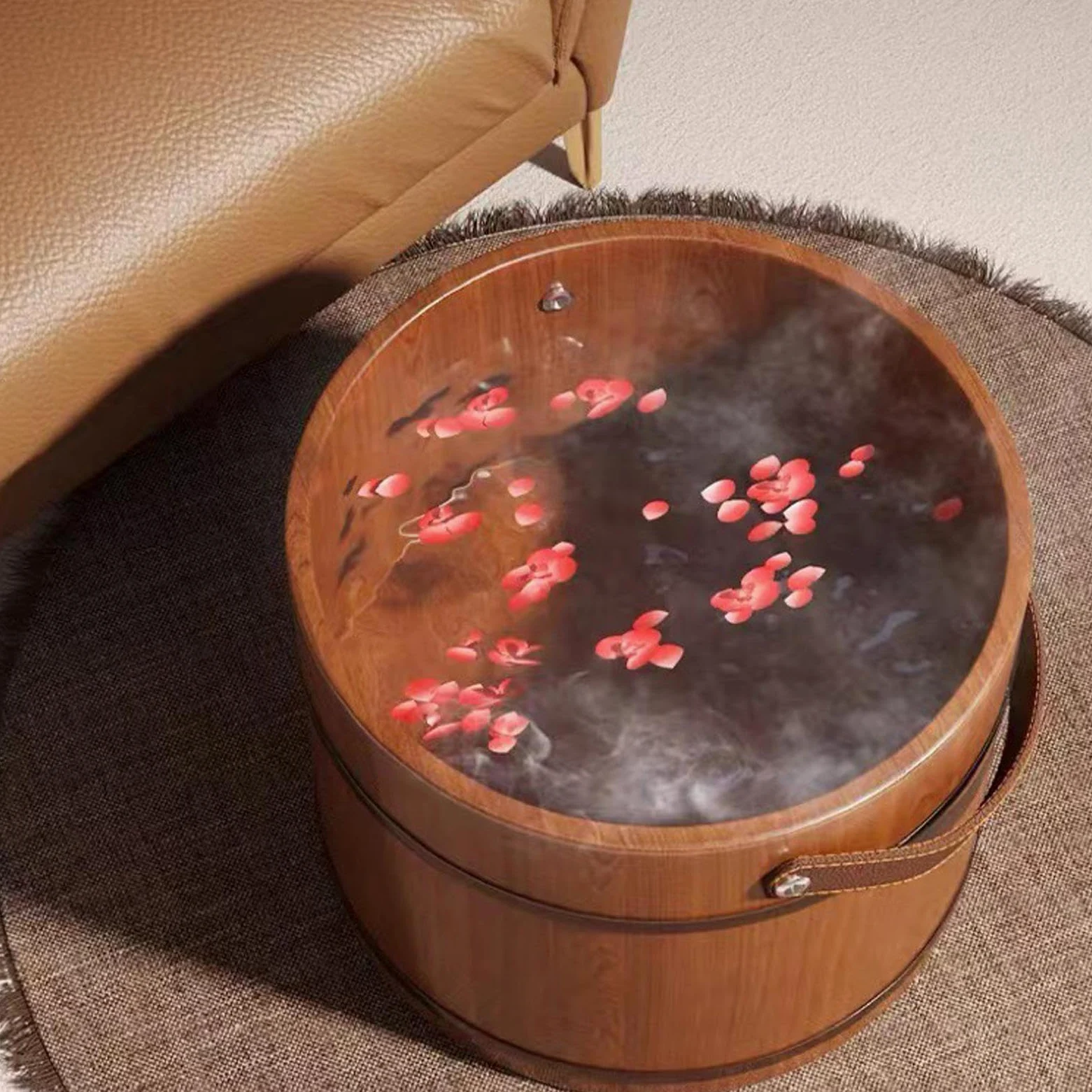 Wiadro Do Moczenia Stóp Ergonomiczny Uchwyt Z Rolką Masującą Do Relaksu | Wanienka Do Relaksu Stóp Dla Kobiet i Mężczyzn, Młodzieży, Seniorów - Domowe SPA i Sauna