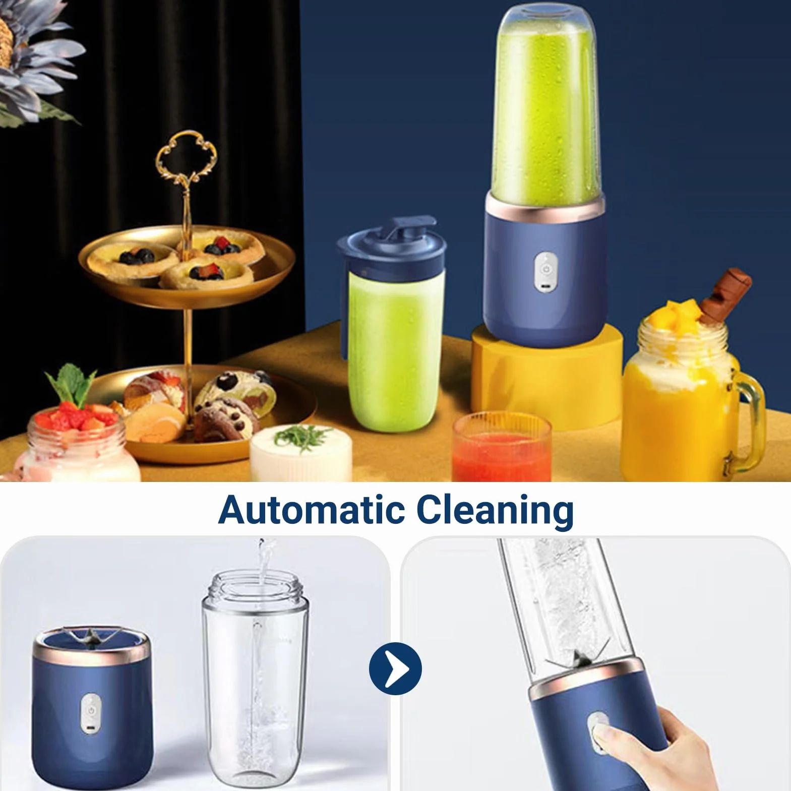 Przenośny blender osobisty 400 ml elektryczny kubek do wyciskania soku USB akumulator