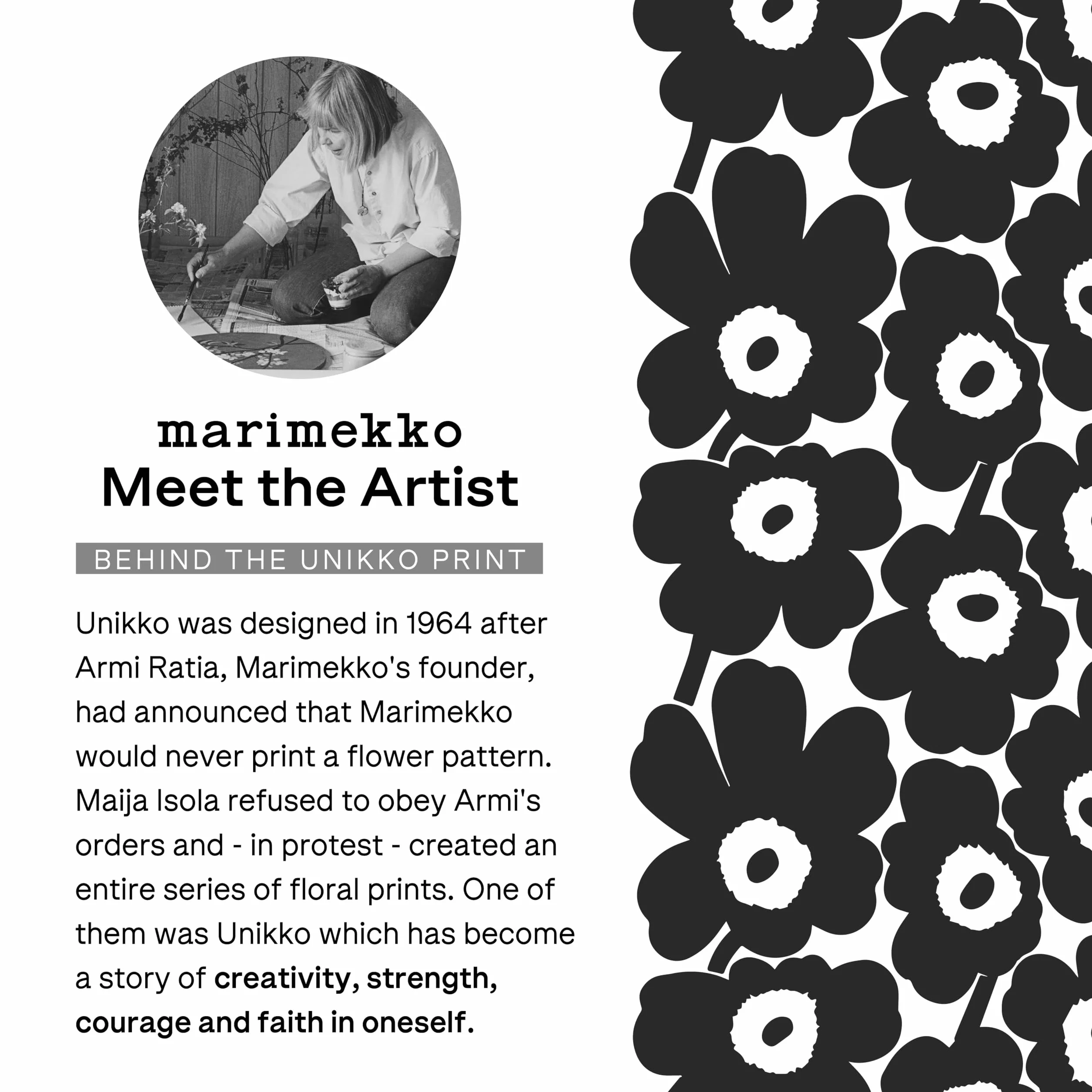 Marimekko Unikko Bawełniana ściereczka frotte 30 cm x 30 cm czerwona