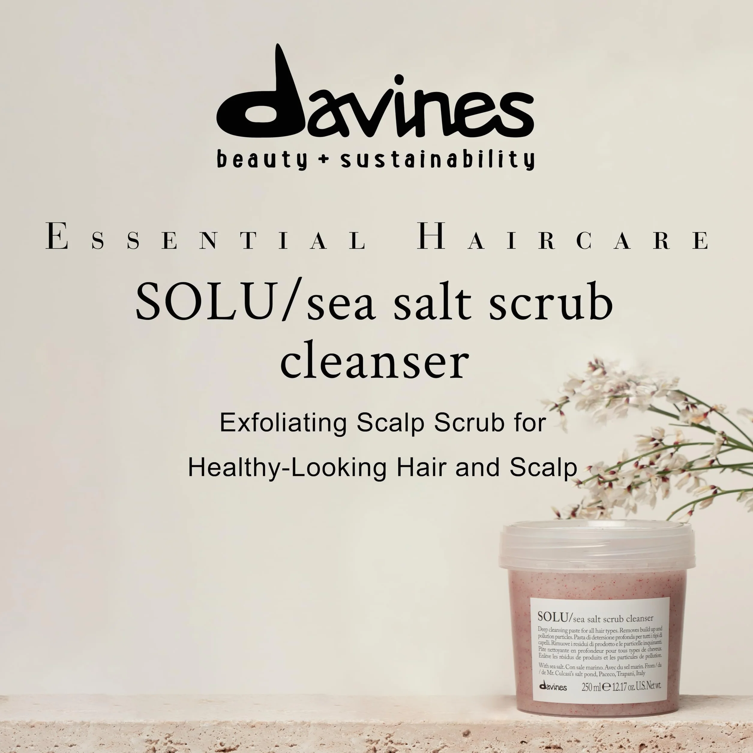 Davines SOLU Sea Salt Scrub Cleanser 250ml