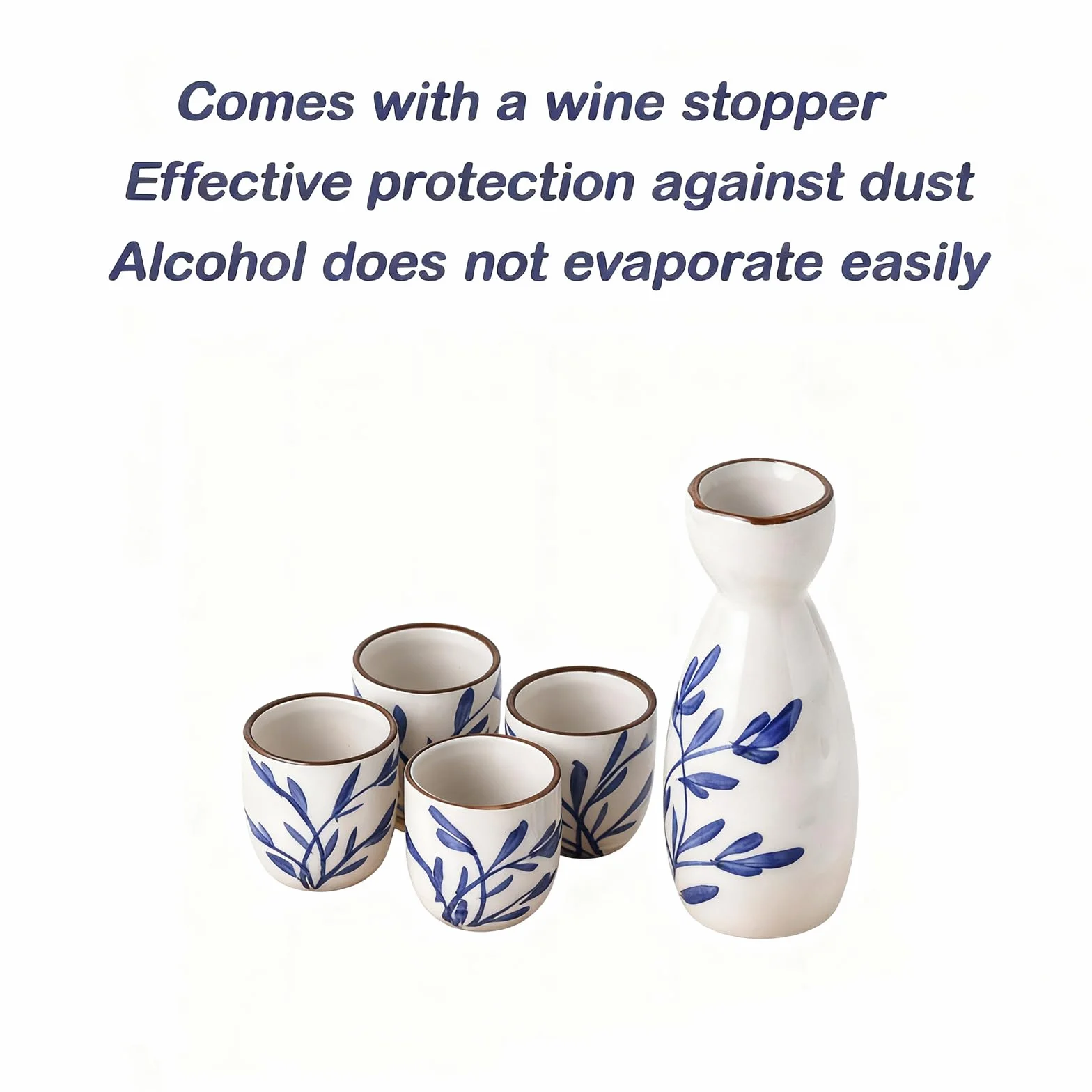 Ceramiczny zestaw do sake z kamionki, japoński zestaw porcelany biały