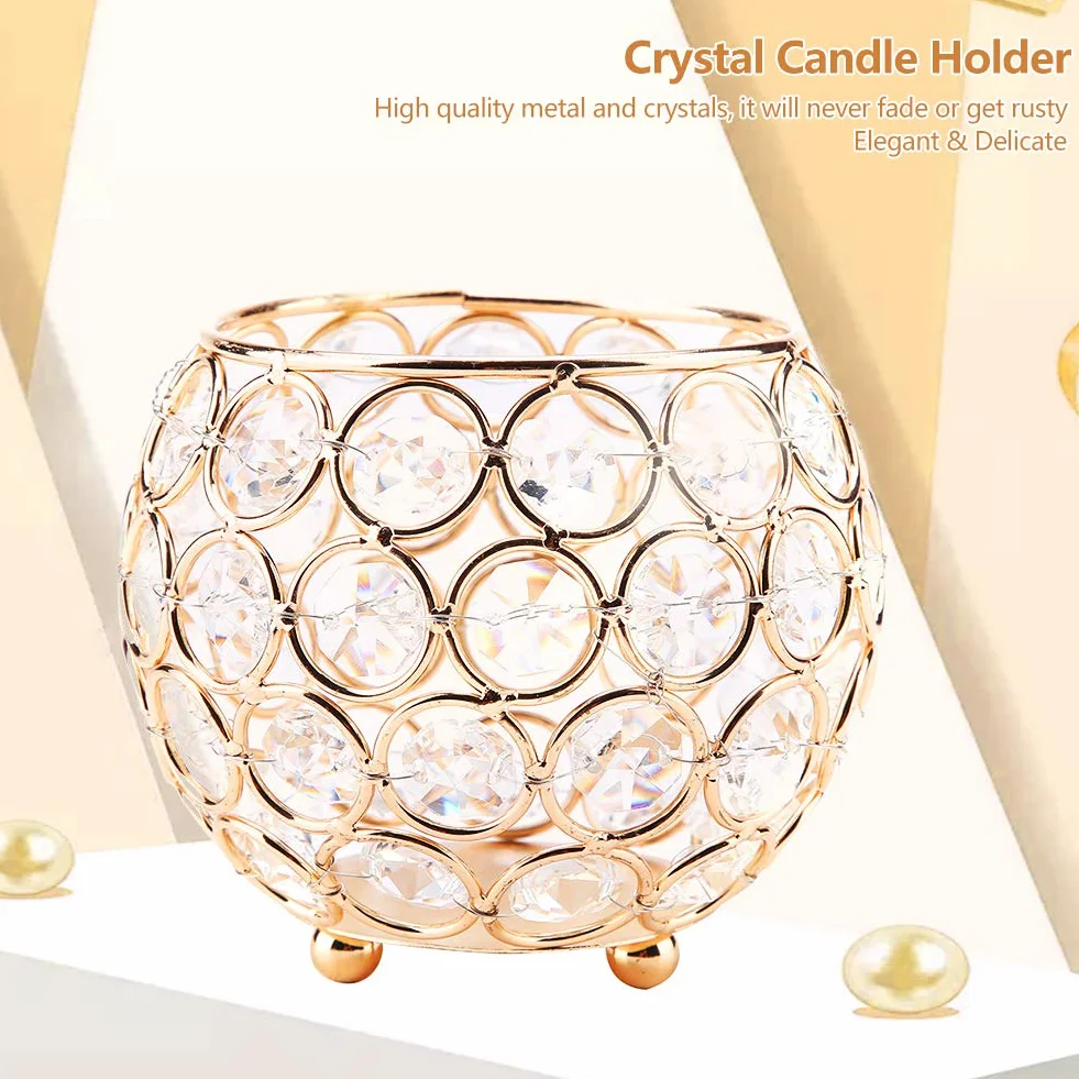 aqxreight Świecznik Silver Wote Tealight Candle Holders Gold