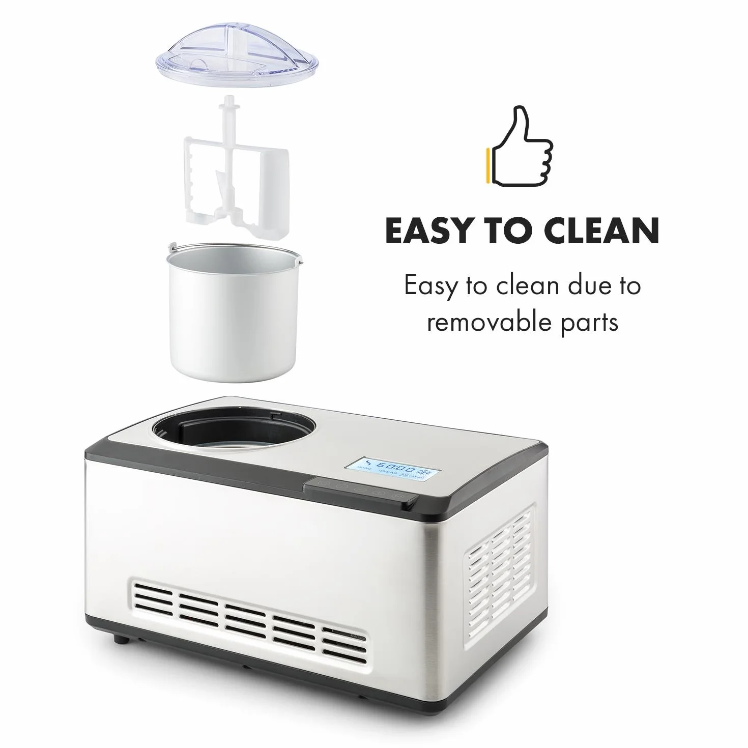 Klarstein Dolce Bacio maszyna do lodów kompresyjna 2 l 180 W LCD