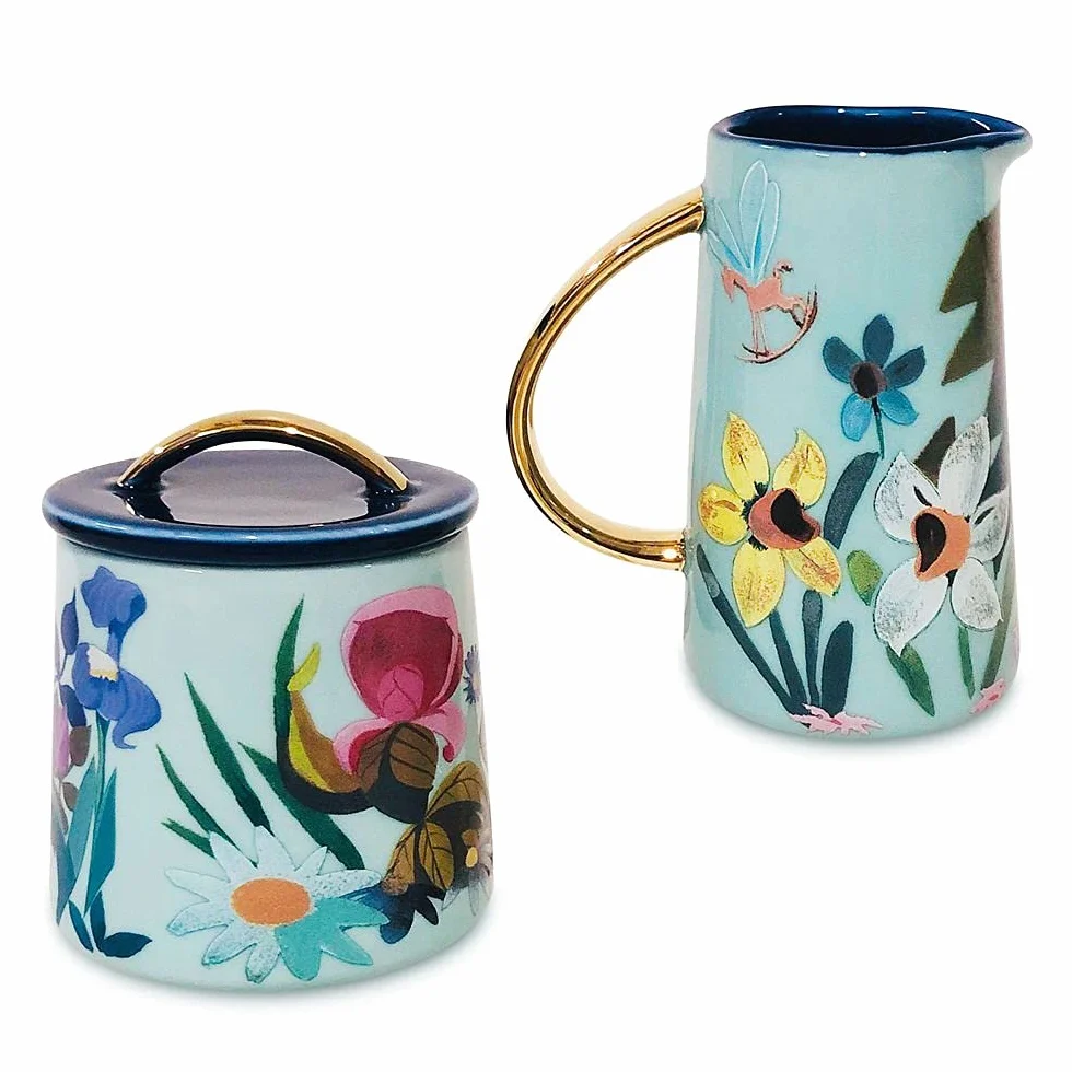 Disney Alice in Wonderland Mary Blair Creamer Sugar Bowl Set