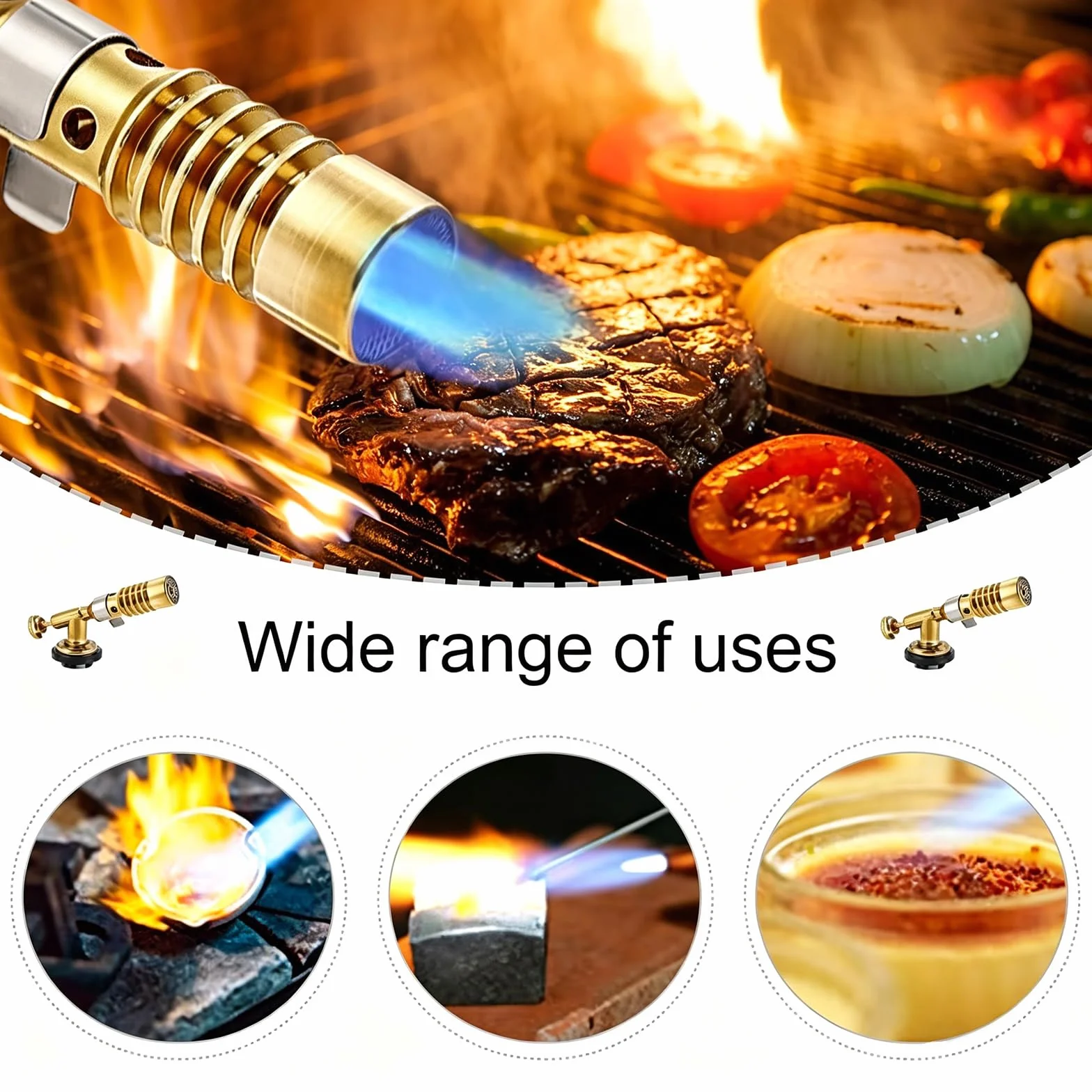 Miedziany Pistolet Płomieniowy Regulowany Palnik Do Nadmuchiwania Turbo Latarka Do Grillowania