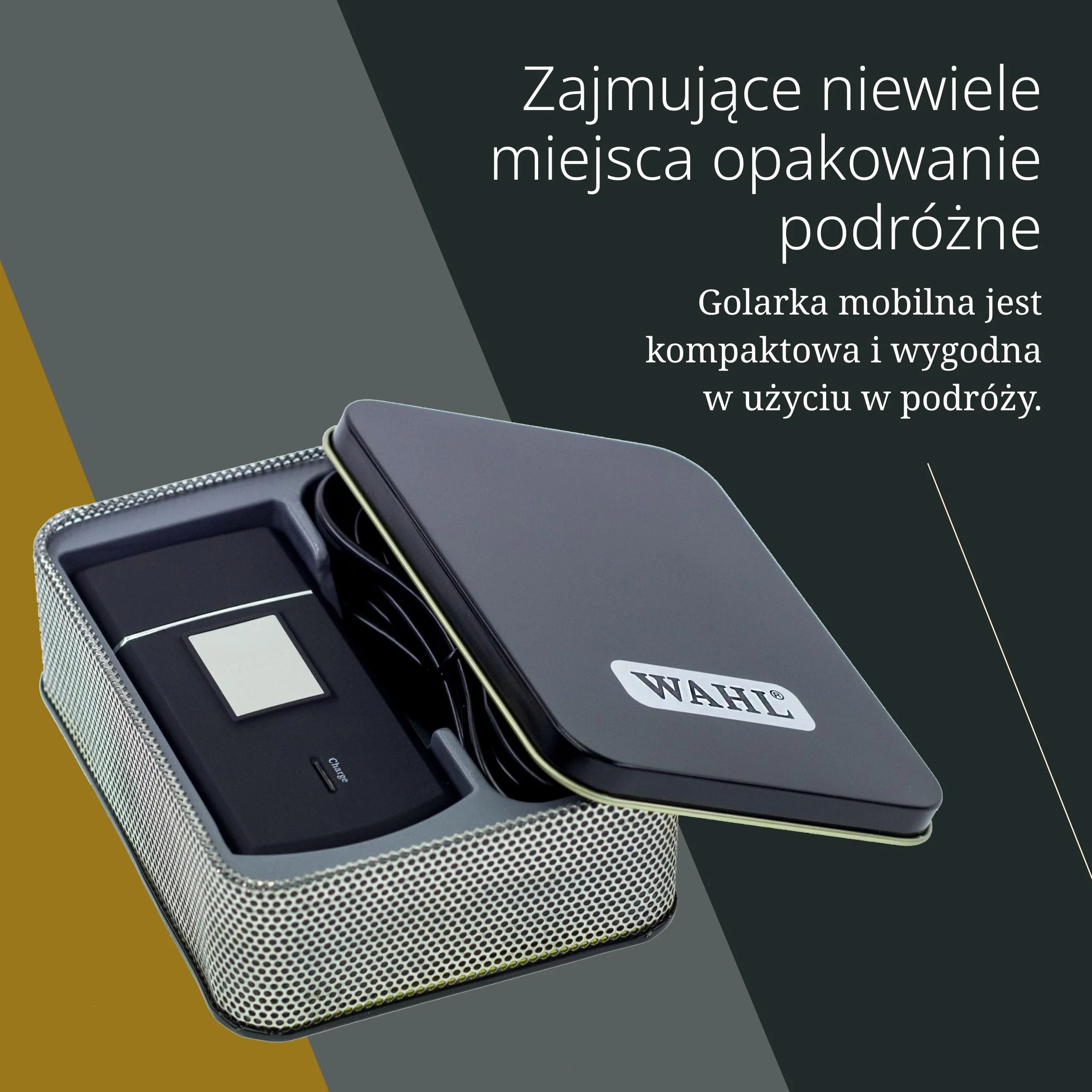 Wahl Mobile Shaver – Bezprzewodowa Golarka Elektryczna z Etui Podróżnym – Elastyczna Folia Tnąca dla Bardzo Dokładnego Golenia