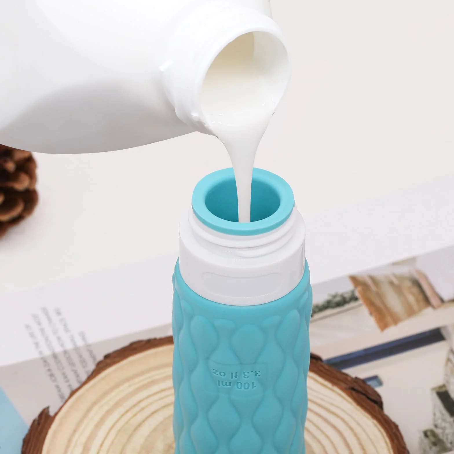 100 ml Butelki Podróżne na Przybory Toaletowe, 4 Sztuk Podróży Silikonowe, Szczelne Pojemniki Podróżne z Możliwością Wielokrotnego Napełniania na Szampon, Balsam, Kosmetyki