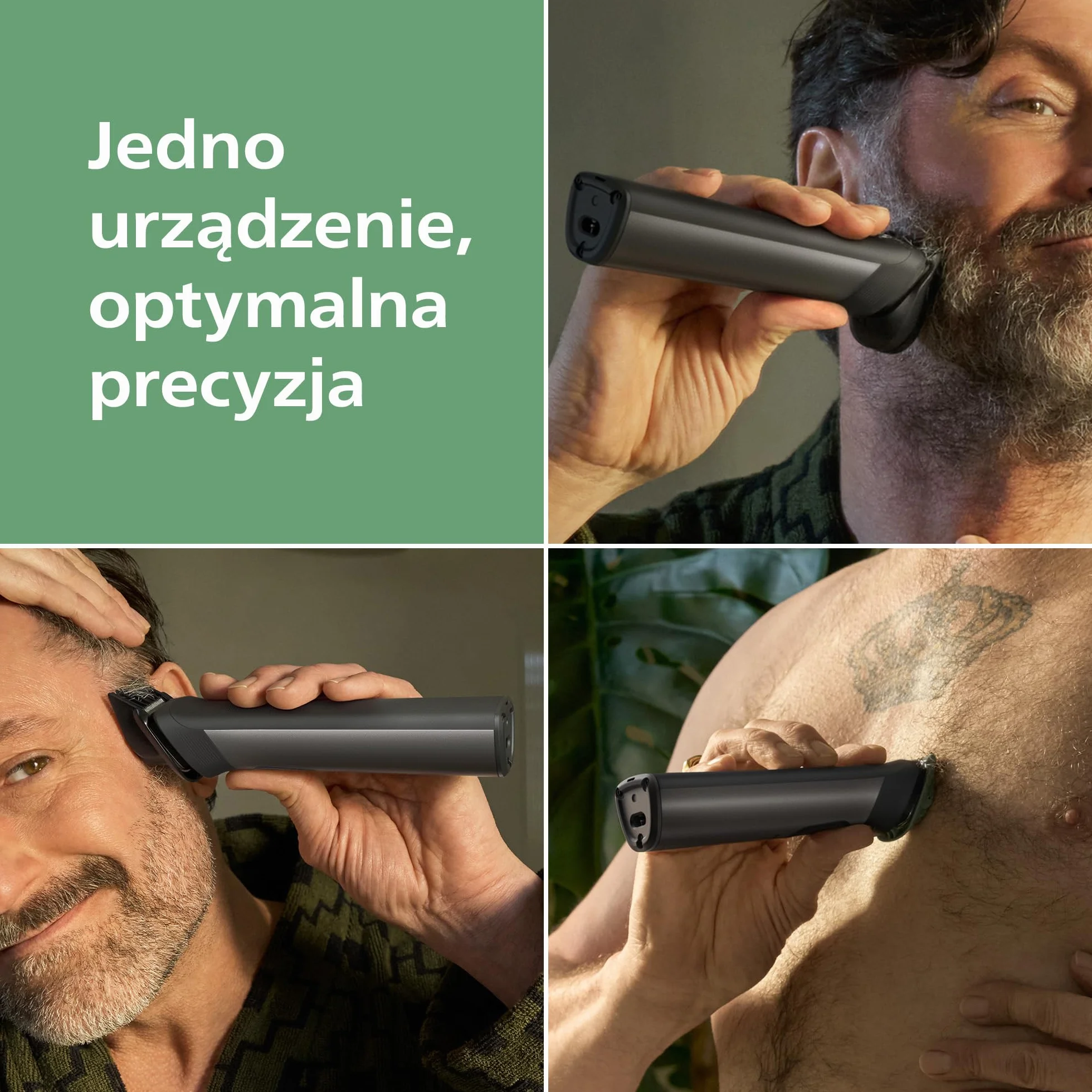 16-elementowy trymer Philips Multigroom All-in-One z serii 7000: trymer do twarzy, głowy i ciała, samoostrzące się metalowe ostrza, 21 ustawień długości (0,5-16 mm), model MG7931/15