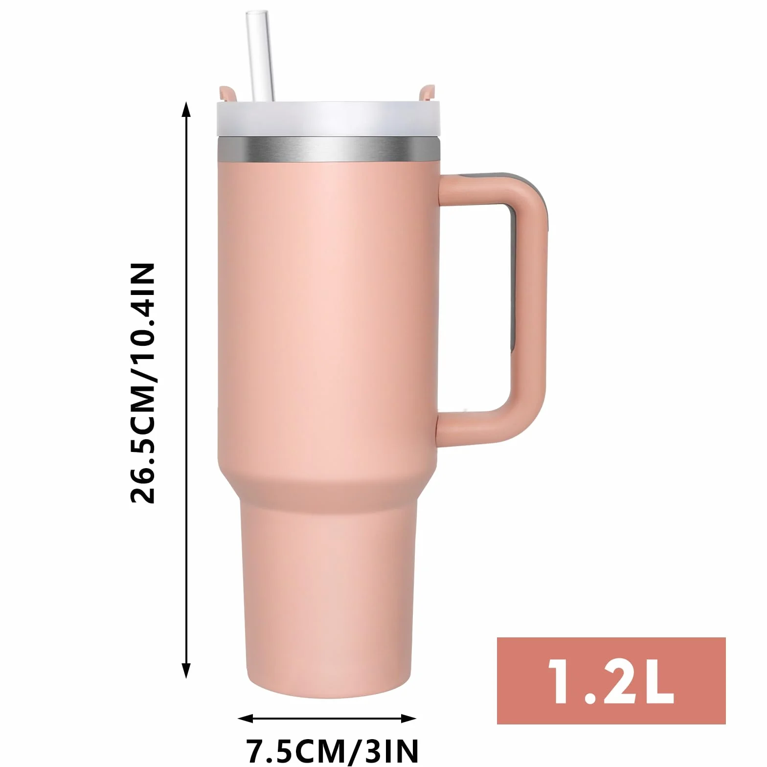 Kubek termiczny 1180 ml ze stali nierdzewnej z pokrywką i słomką do kawy na ciepło i zimno