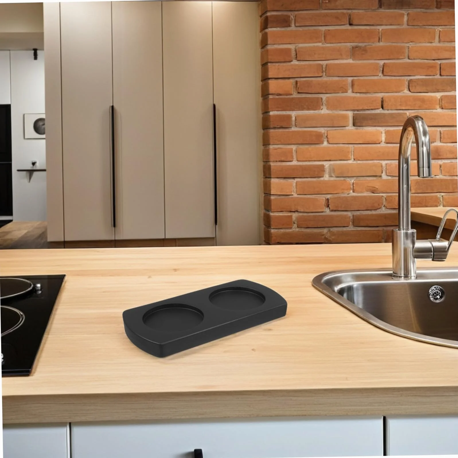 SHOWERORO Trwała Drewniana Podstawka Młynki Do Pieprzu z Antypoślizgowym Designem Elegancka Deska Do Przypraw Kuchni Praktyczny Stabilny Blatu Kuchennego
