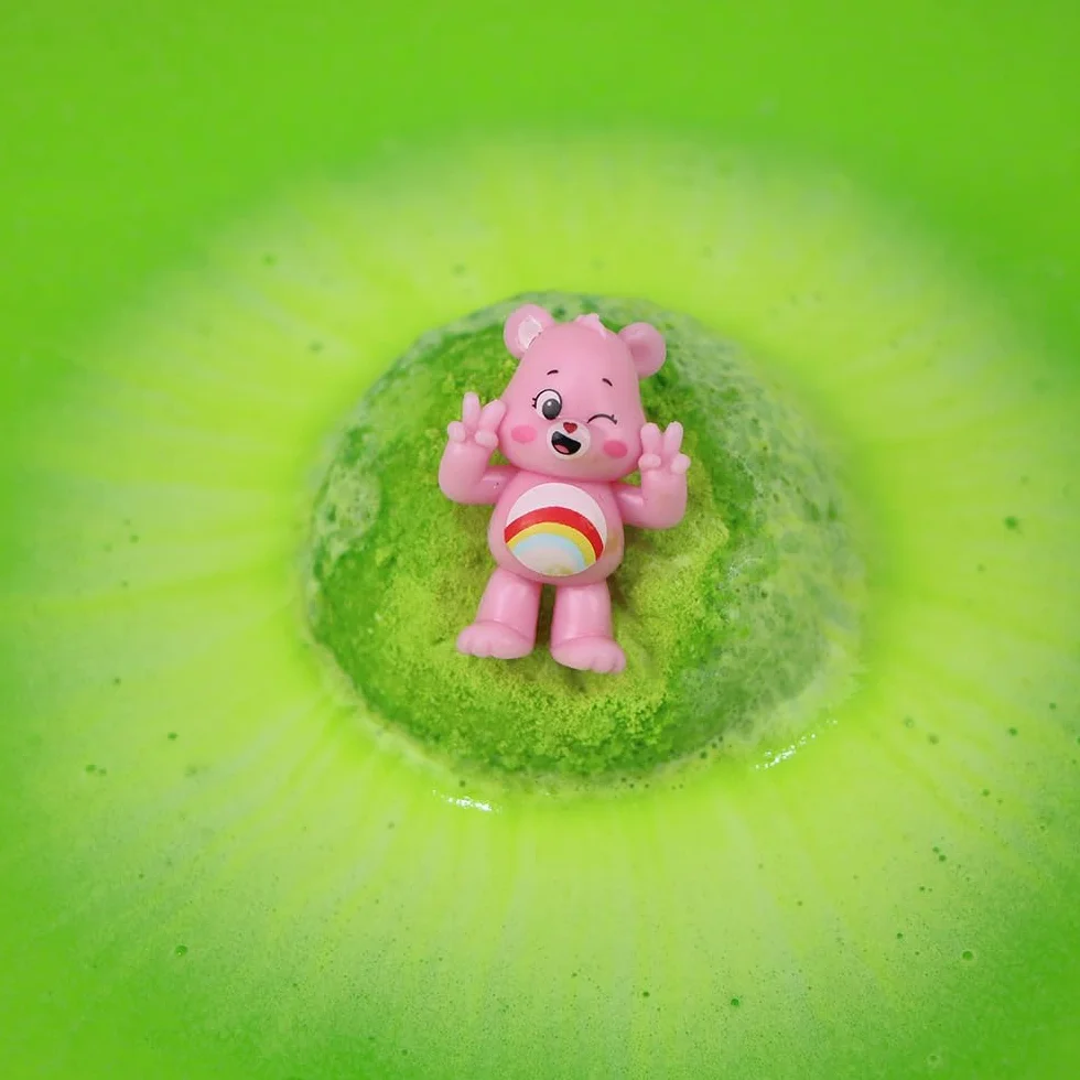 ZIMPLI - duża kula do kąpieli Care Bears Surprise, 1 z 7 zabawek do zebrania, jedna w każdej kuli Baff Bomb, wypełniacze do torebek na przyjęcia urodzinowe dla dzieci, upominki, kolorowa, musująca
