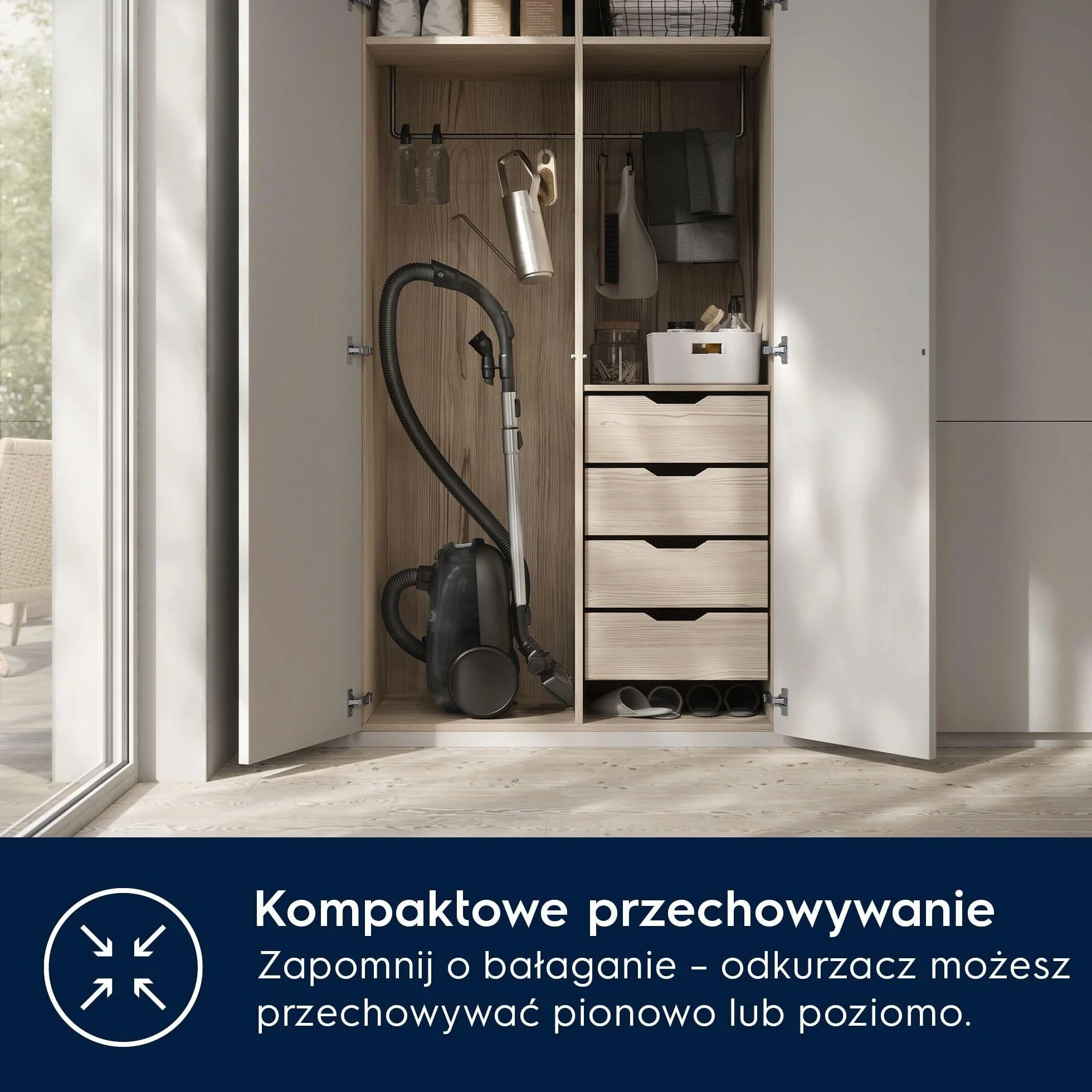 Electrolux Odkurzacz Workowy Clean 600 EB61C3WBL 73 dB 99,99% skuteczność odkurzania Kompaktowy 12 m Brąz