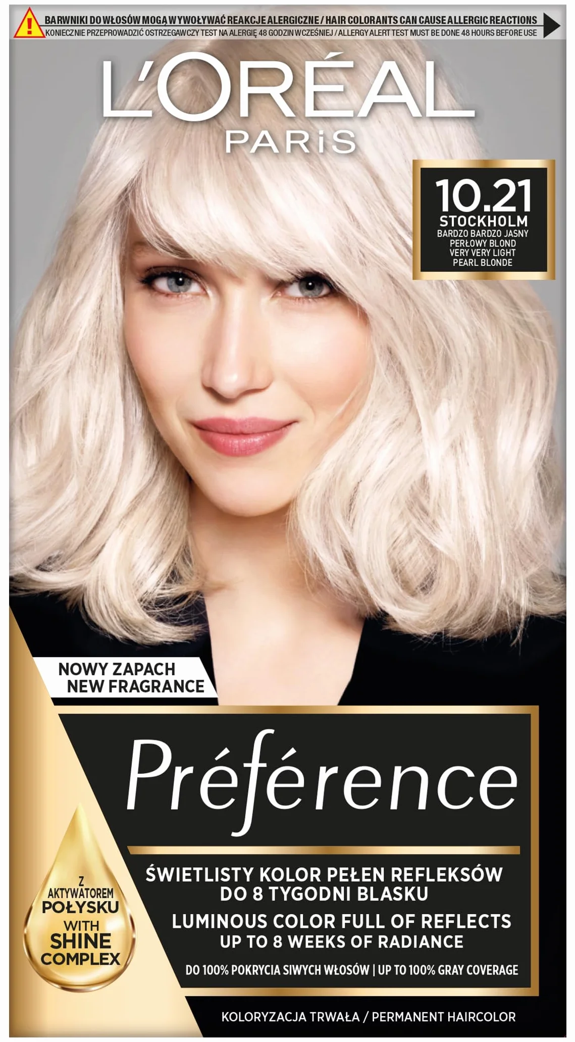 L'Oréal Paris Préférence 10.21 STOCKHOLM farba do włosów Bardzo Jasny Perłowy Blond