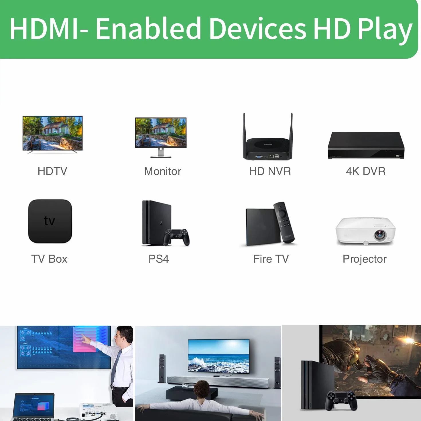 Zestaw 2 kabli HDMI 4K Ultra High Speed 0,25 m, OD 5,0 mm