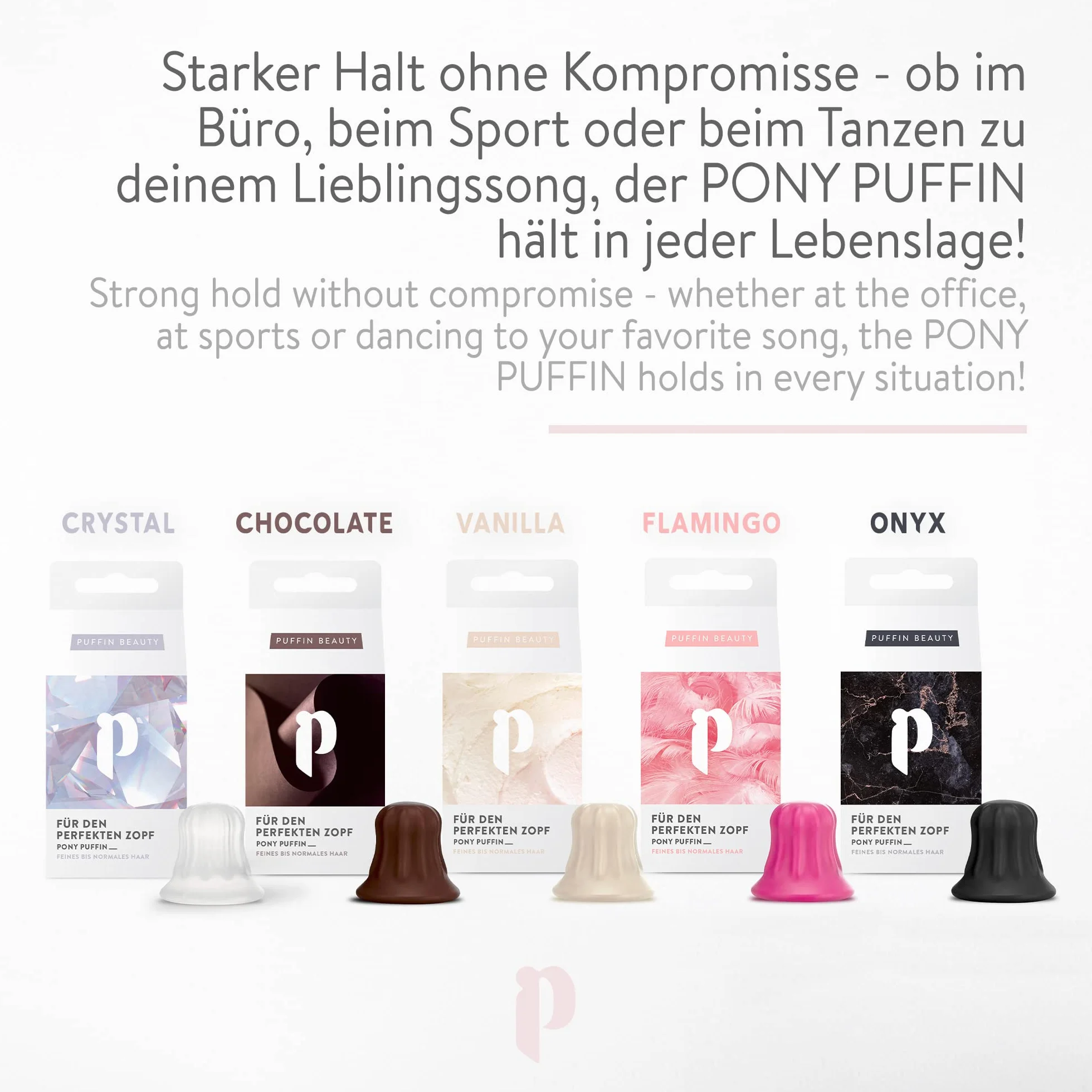 pony puffin Chocolate | dla idealnego warkocza o pełnej objętości i utrzymaniu – Made in Germany | nie zawiera lateksu i wegańskie | podnosi Twój warkocz na wyższy poziom | brązowy do wszystkich