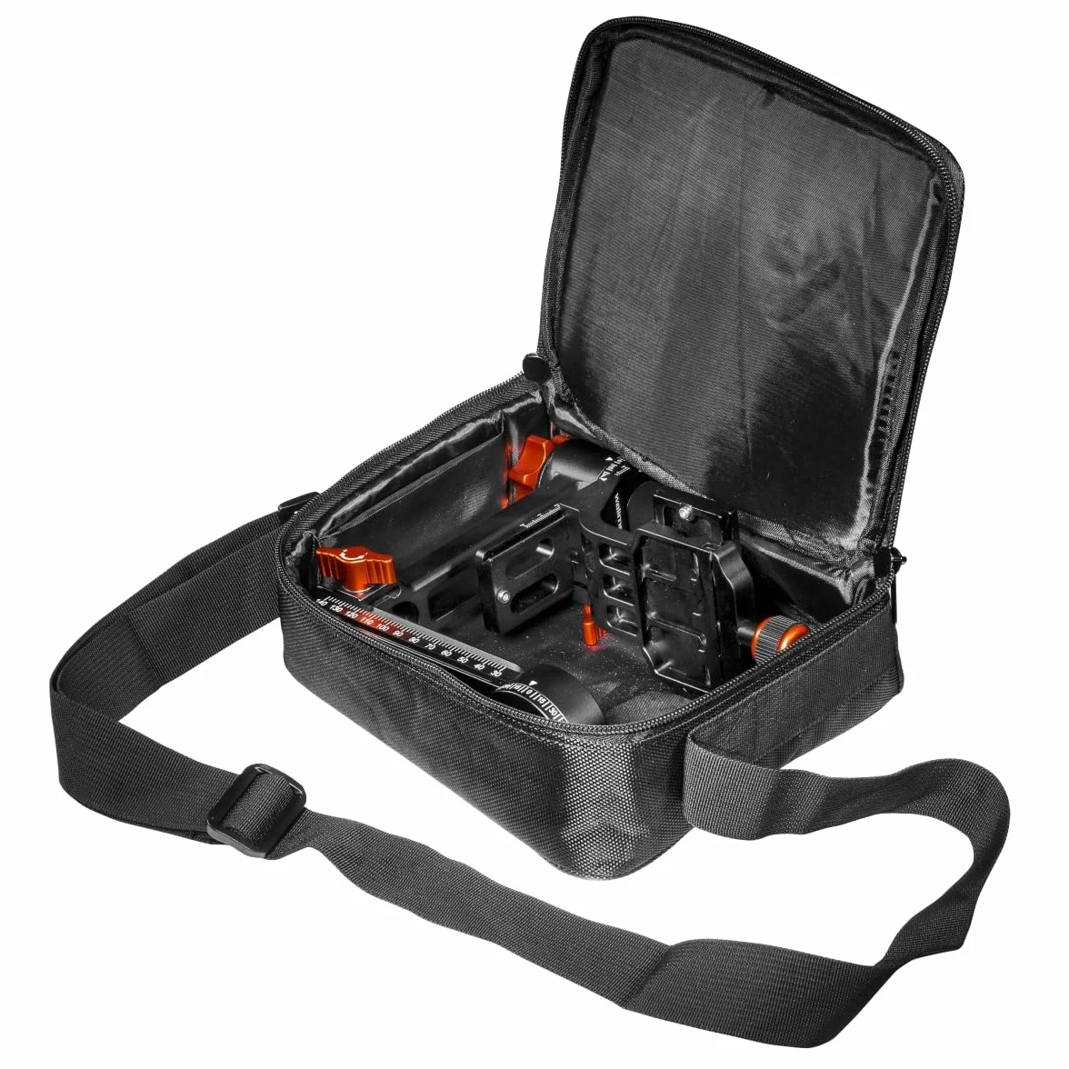 Walimex pro Aluminiowa głowica statywu Gimbal Head A20 – wysokiej jakości 360 stopni panoramiczna głowica statywu, huśtawka małpowa z płytą szybkozmienną Arca, nośność 20 kg, z torbą, do obiektywu DSLR DSLM Spektywnego