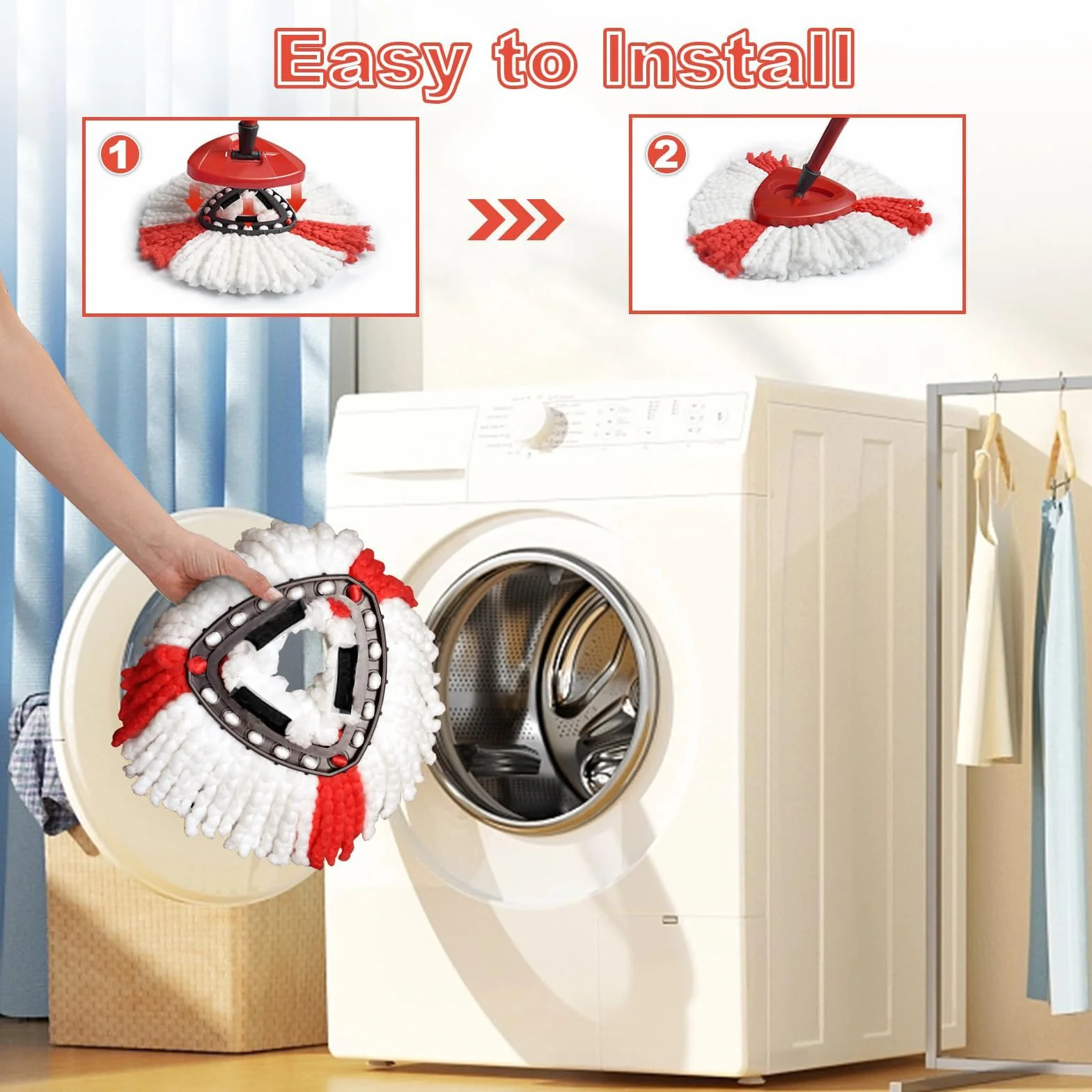 3 sztuki głowic mopa kompatybilnego, wymienne głowice mopa z mikrofibry, mop z mikrofibry, do zestawów Vileda Turbo, EasyWring & Clean, wszystkie podłogi