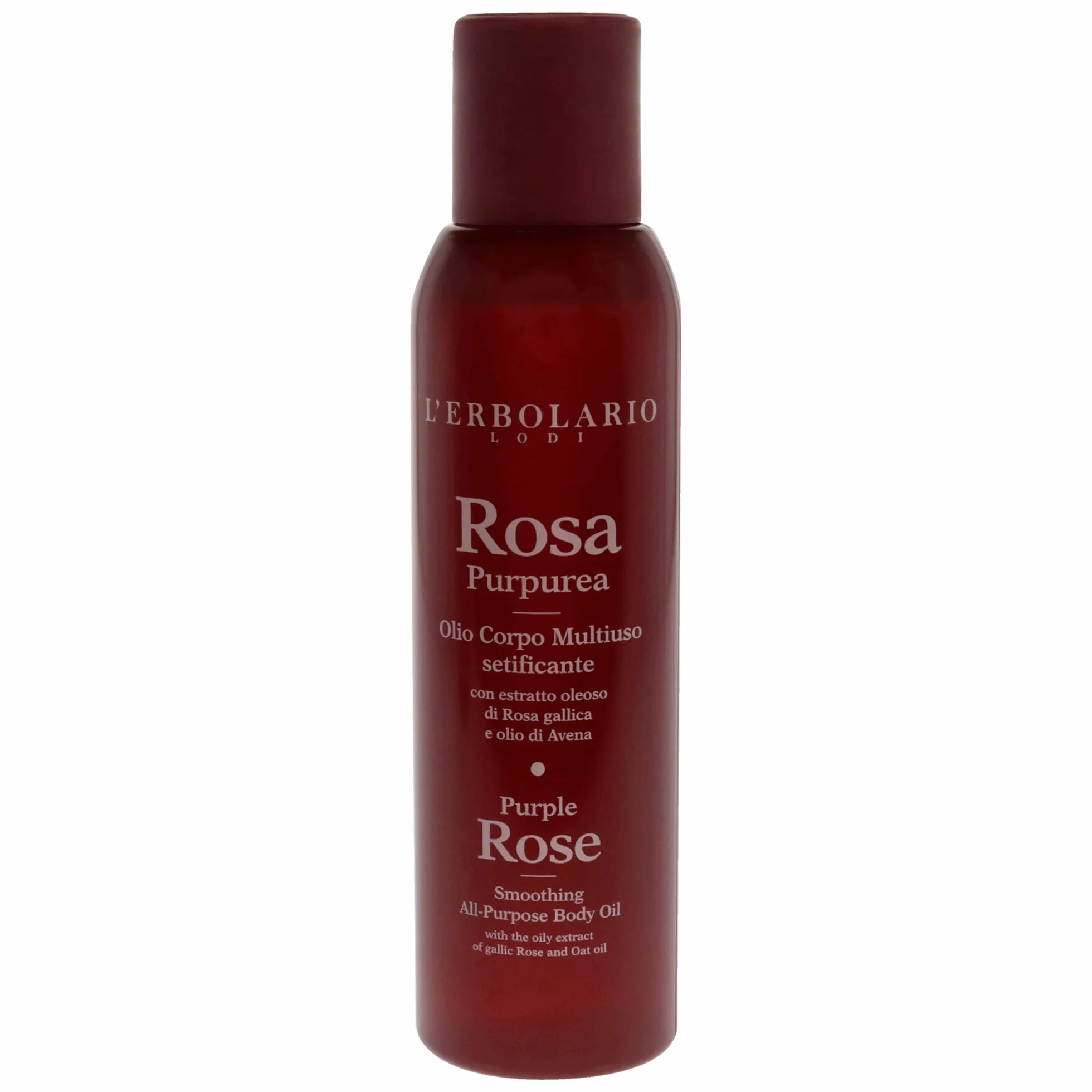 L'Erbolario ROSA PURPUREA wielofunkcyjny olejek do ciała z ekstraktem i wodą destylowaną z róży galliczkiej, 125 ml