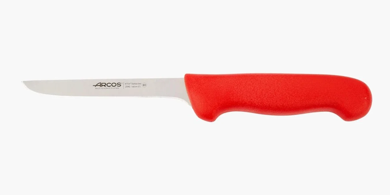 Arcos 2900-boning nóż 140 mm stal nierdzewna 18/8 uchwyt polipropylenowy czerwony